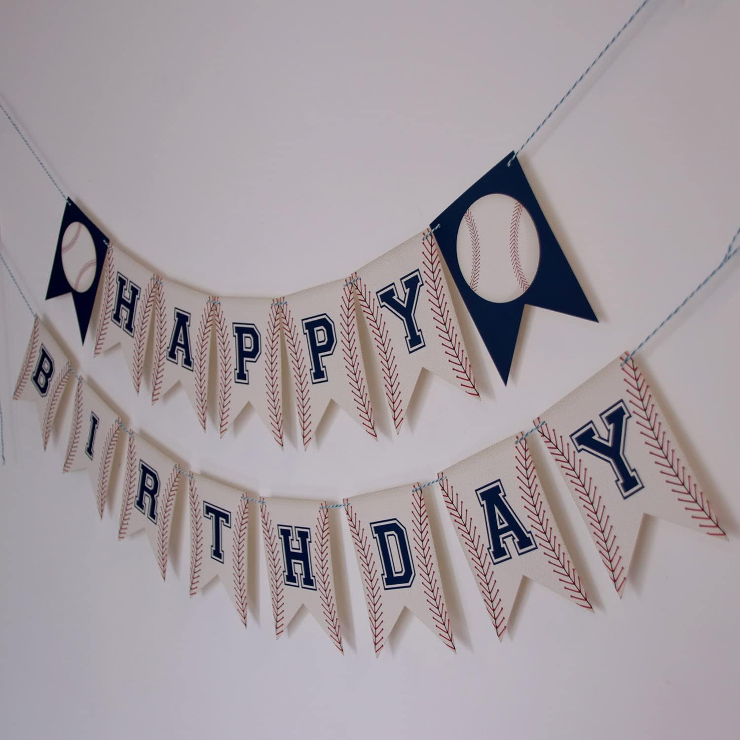 Baseball Birthday Banner Set with Thread and Needle