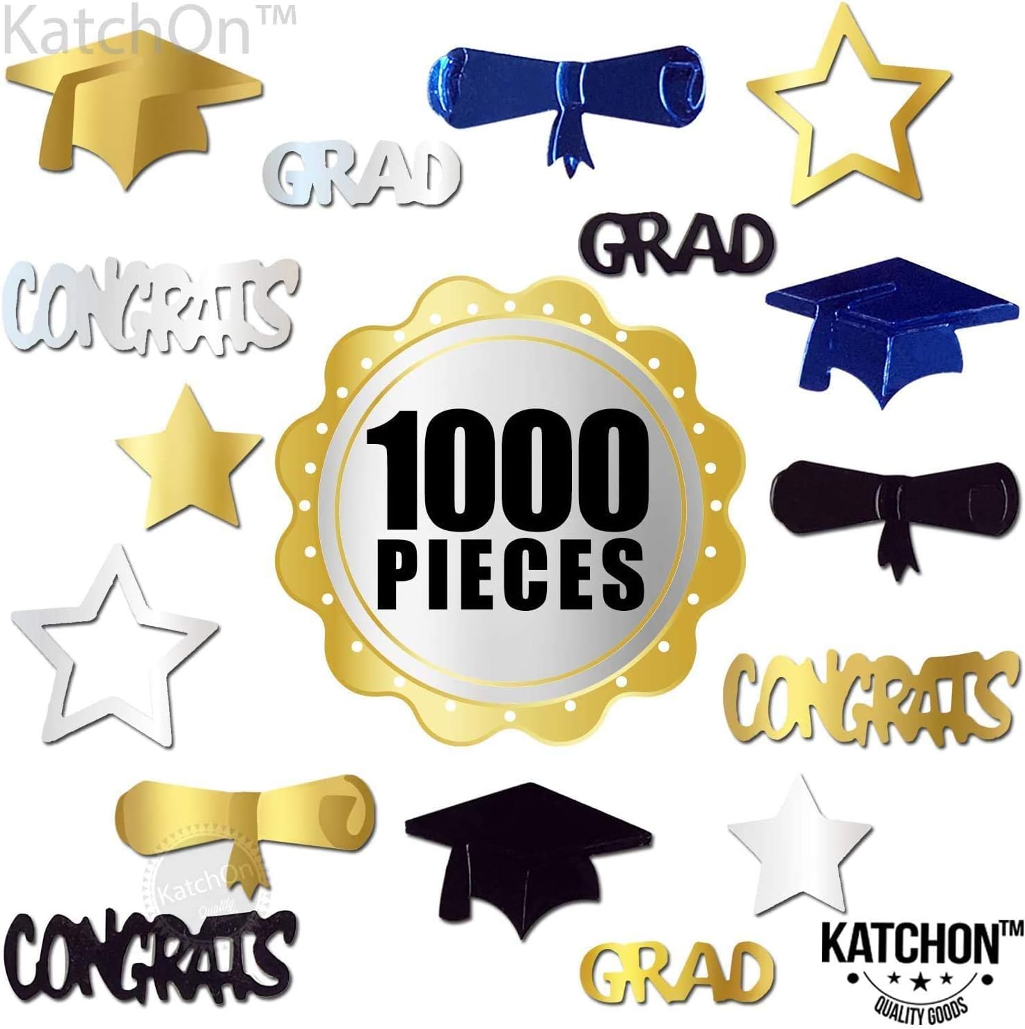 KatchOn 2025 Graduation Confetti Blue and Gold