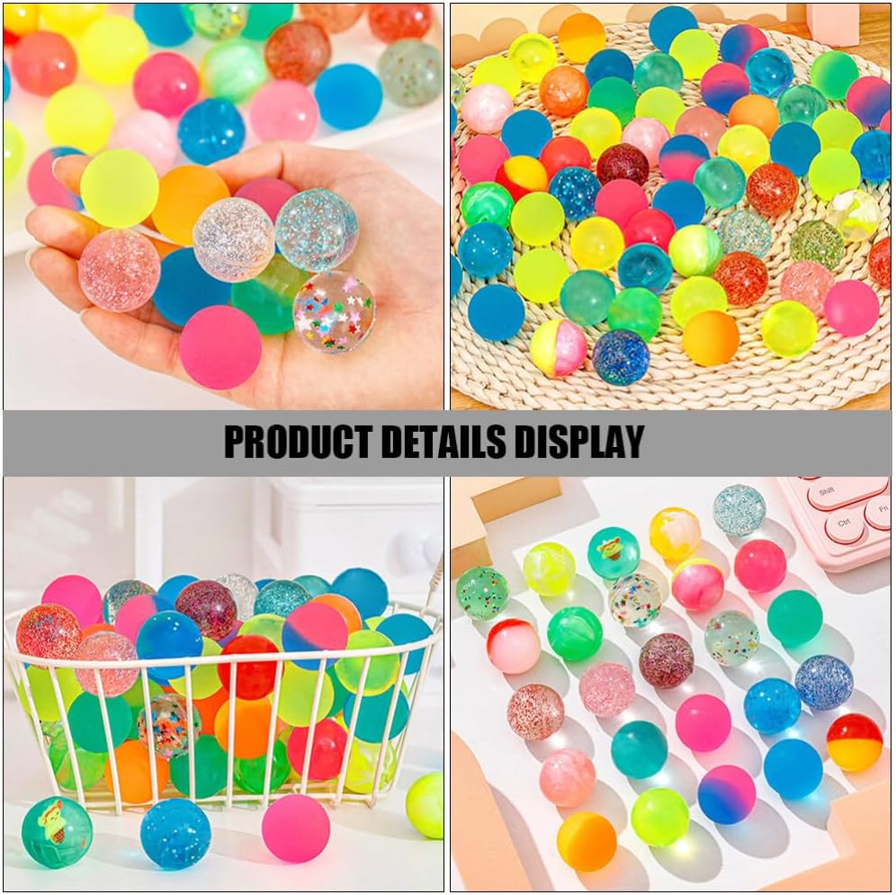 100pcs Colorful Elastic Bouncy Balls for Kids
