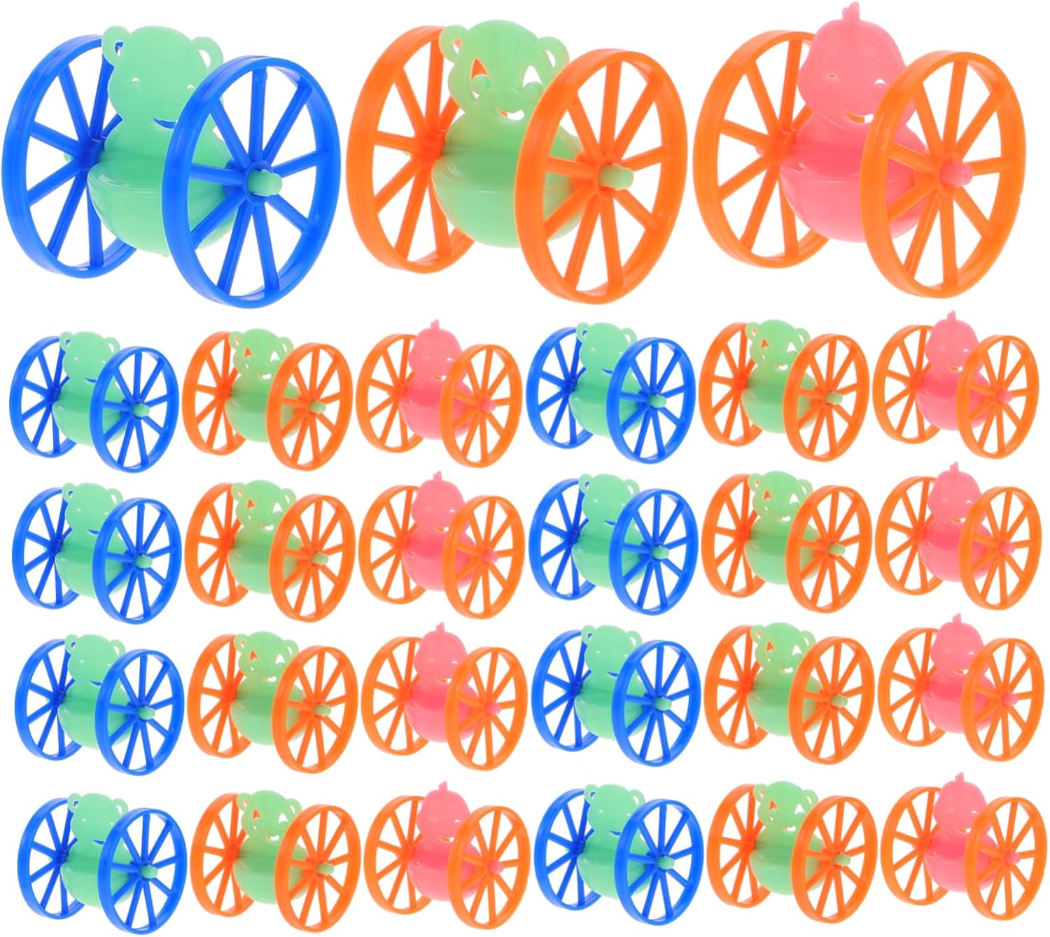 Hemoton 50pcs Rolling Tumbler Toy Wheels Mini Tumbler Toys for Kids Parties