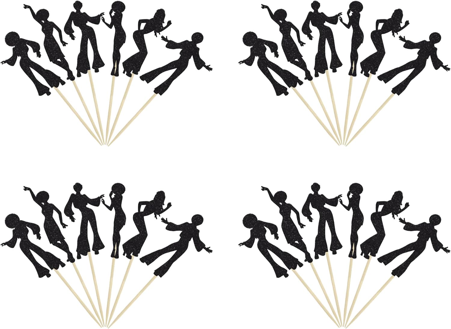 Gyufise 24Pcs 70s Disco Dancing Cupcake Toppers