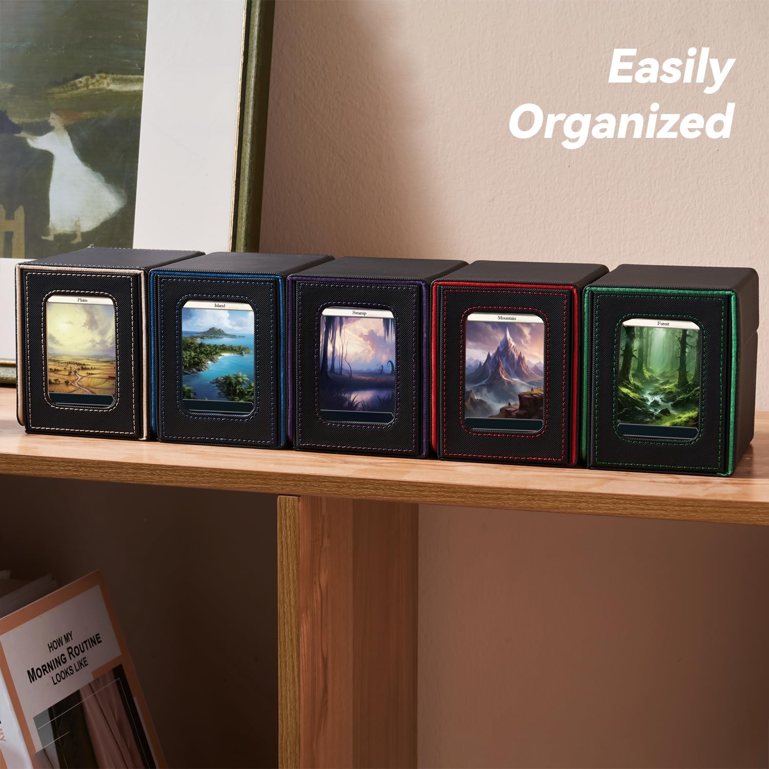Mage Tech Card Deck Box for MTG Commander - Black Blue