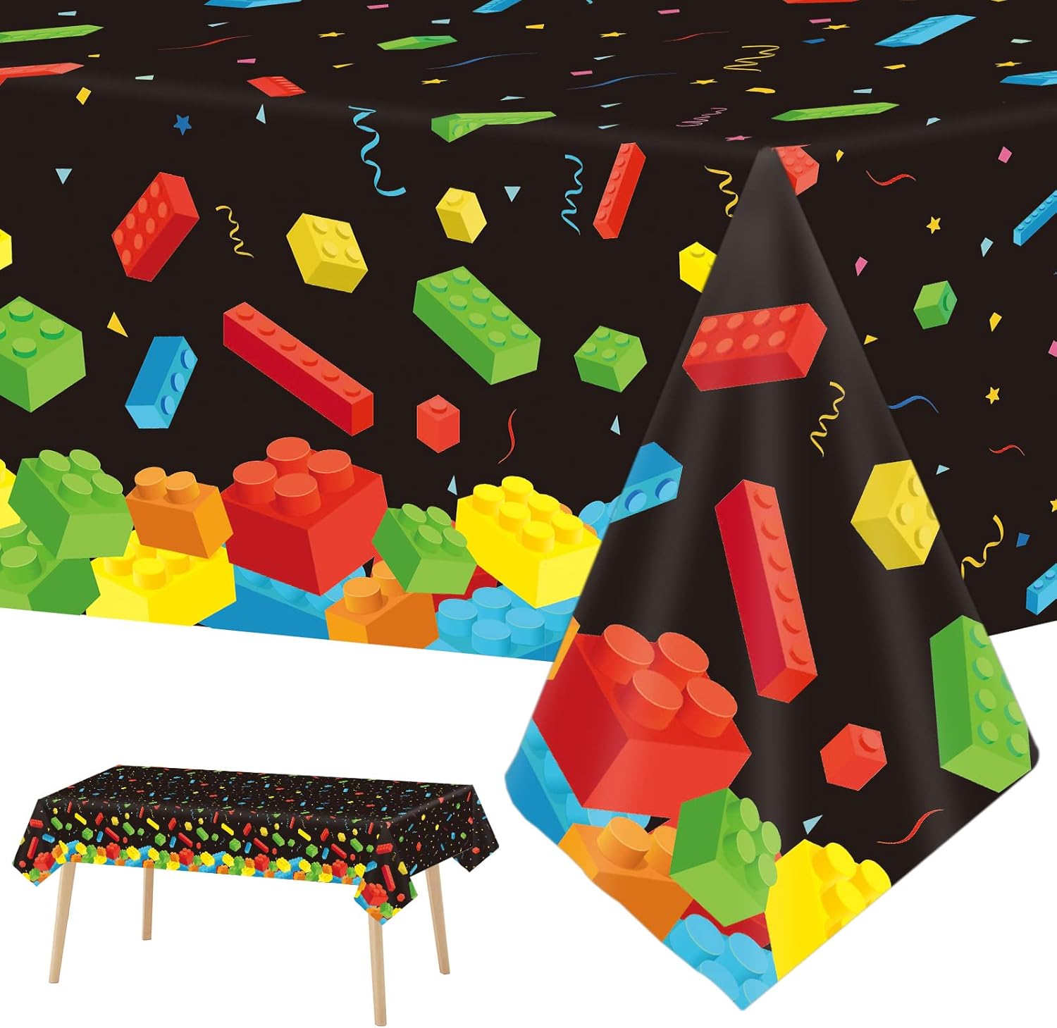 Chiazllta 3 Pcs Building Blocks Tablecloth Set