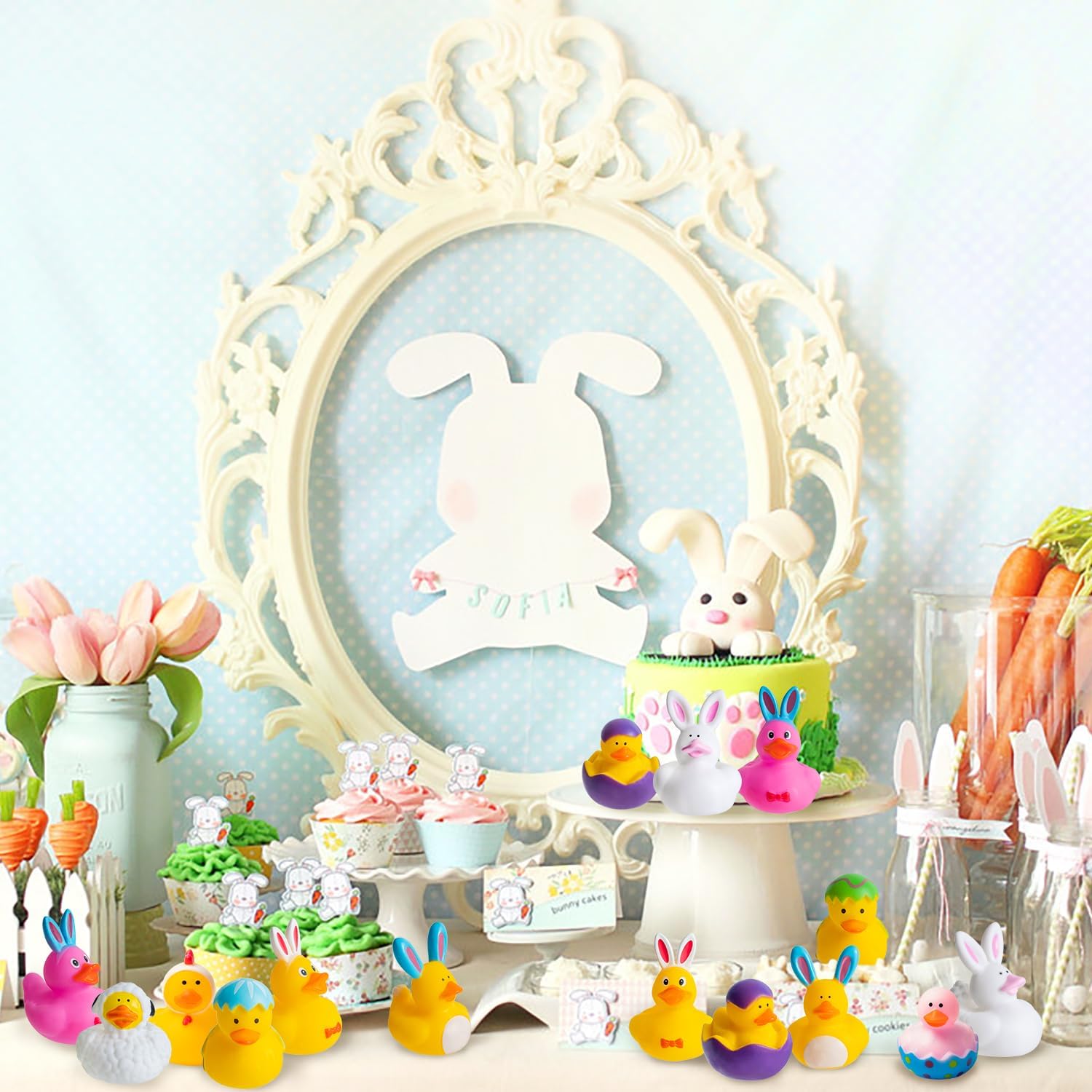 Haooryx Easter Rubber Ducks 20Pcs Party Favor Set