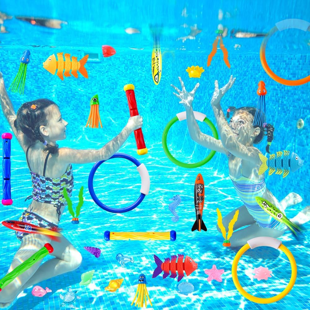 YUJUN 35PCS Pool Diving Toy Set for Kids