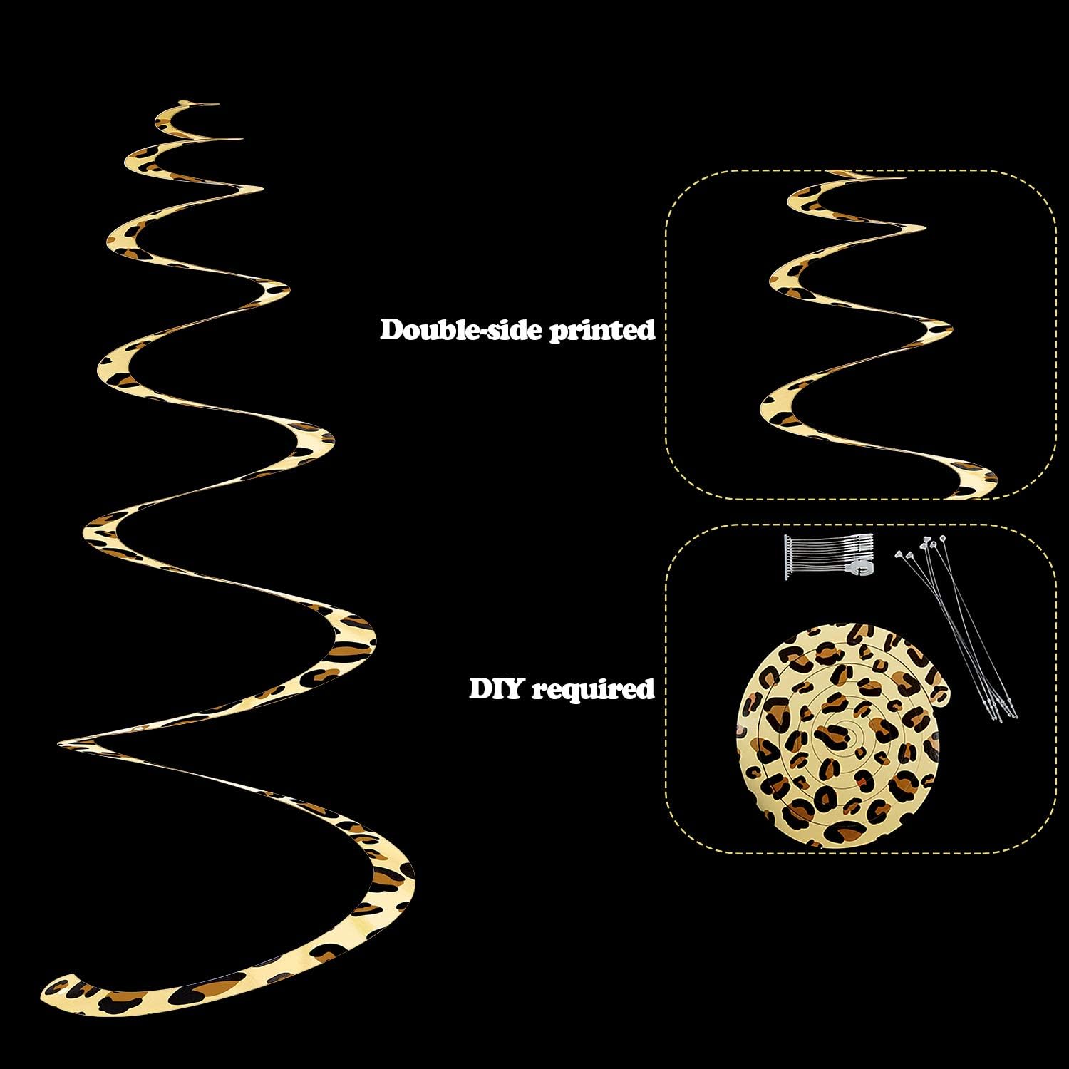 Boao 15 Pcs Leopard Print Hanging Swirls