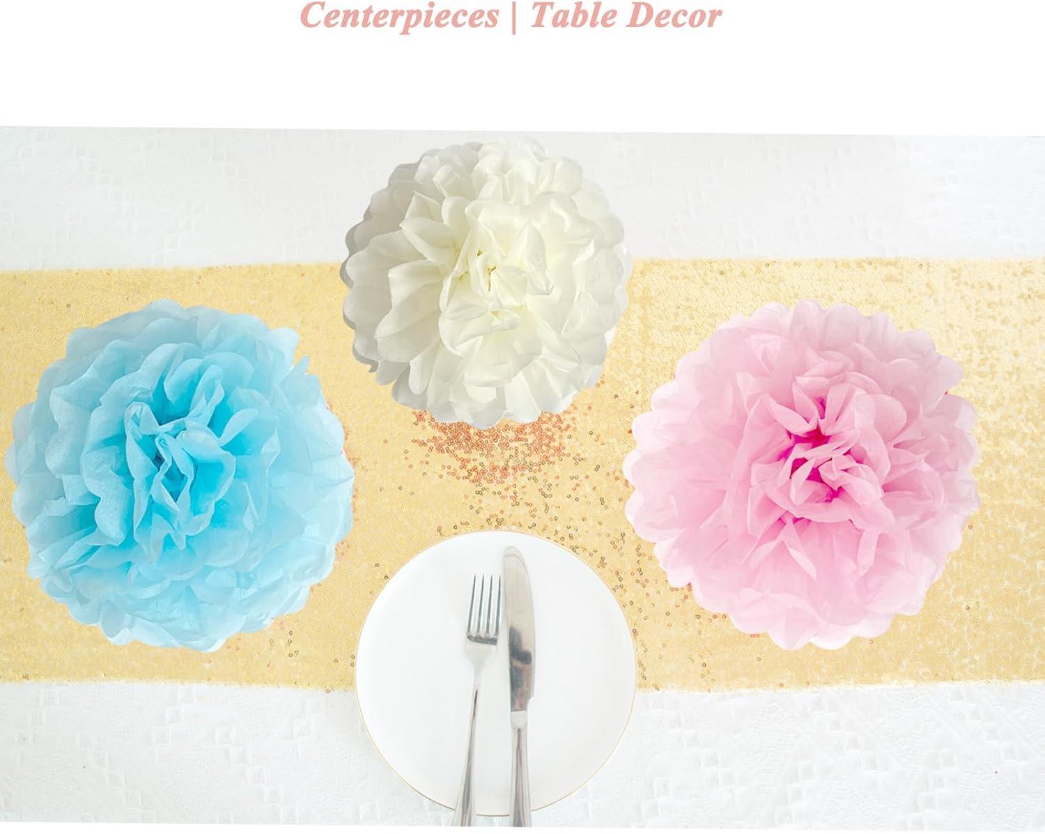 ANSOMO Pastel Tissue Paper Pom Poms Decorations