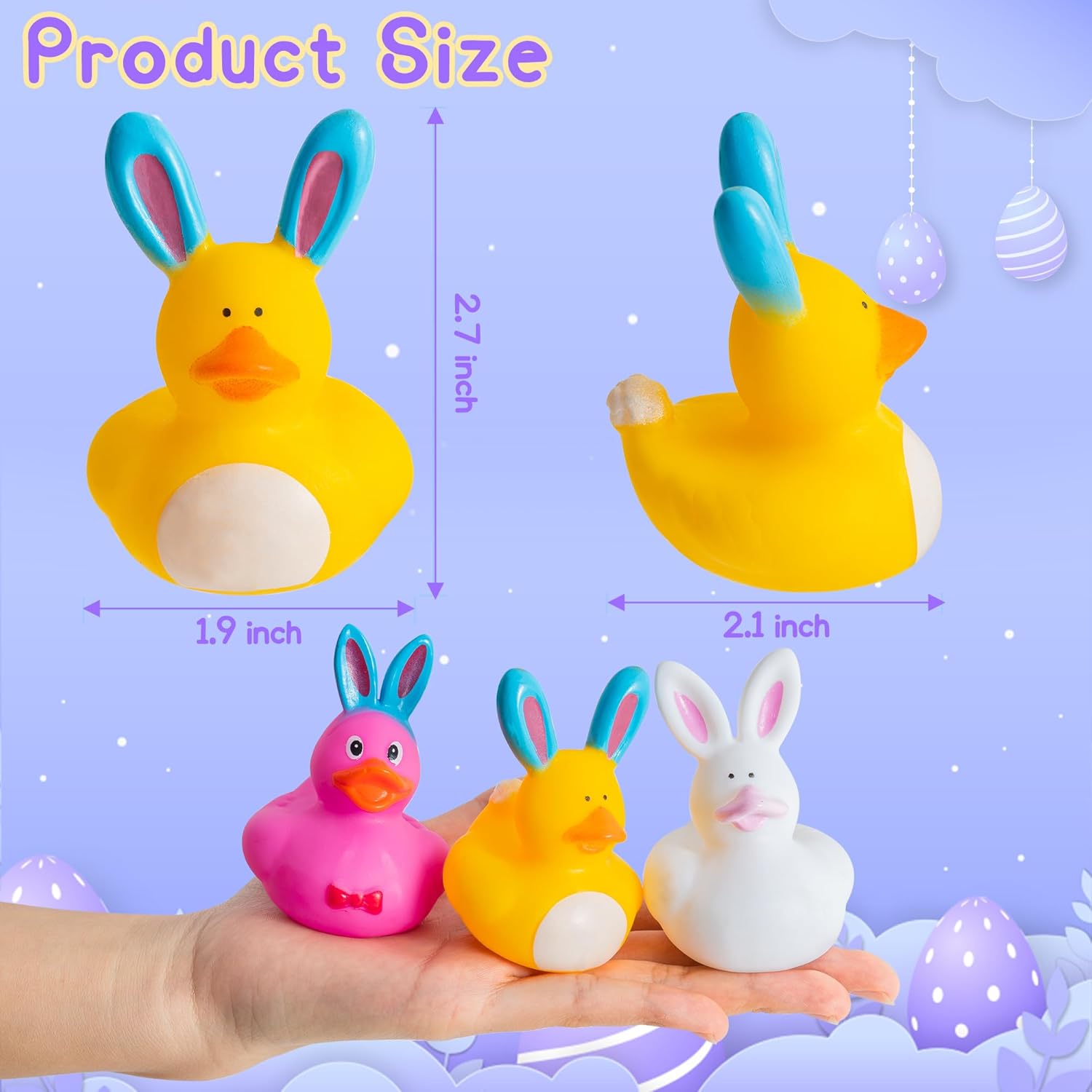 Haooryx Easter Rubber Ducks 20Pcs Party Favor Set