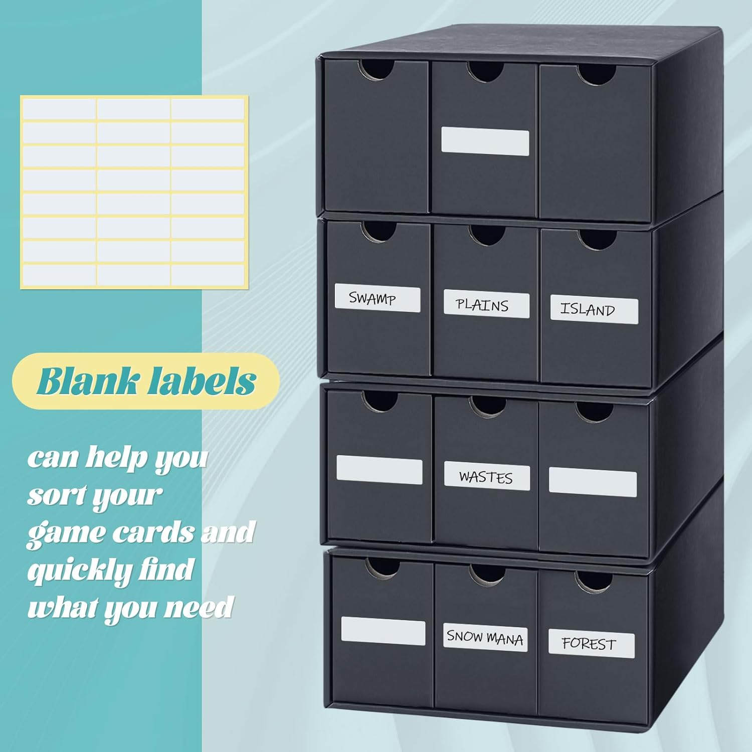 Cholemy 15000 Trading Cards Storage Box with 70 Dividers and Labels