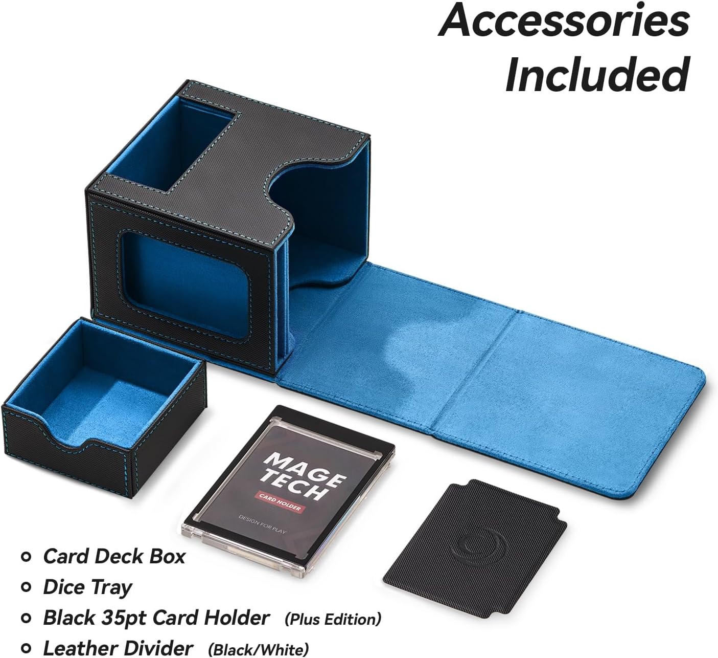 Mage Tech Card Deck Box for MTG Commander - Black Blue