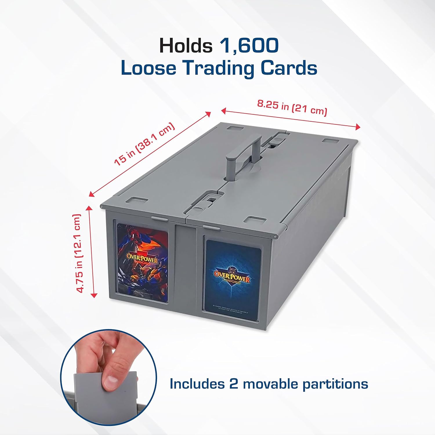 BCW Collectible Card Bin - Single Gray Holds 1600 Cards