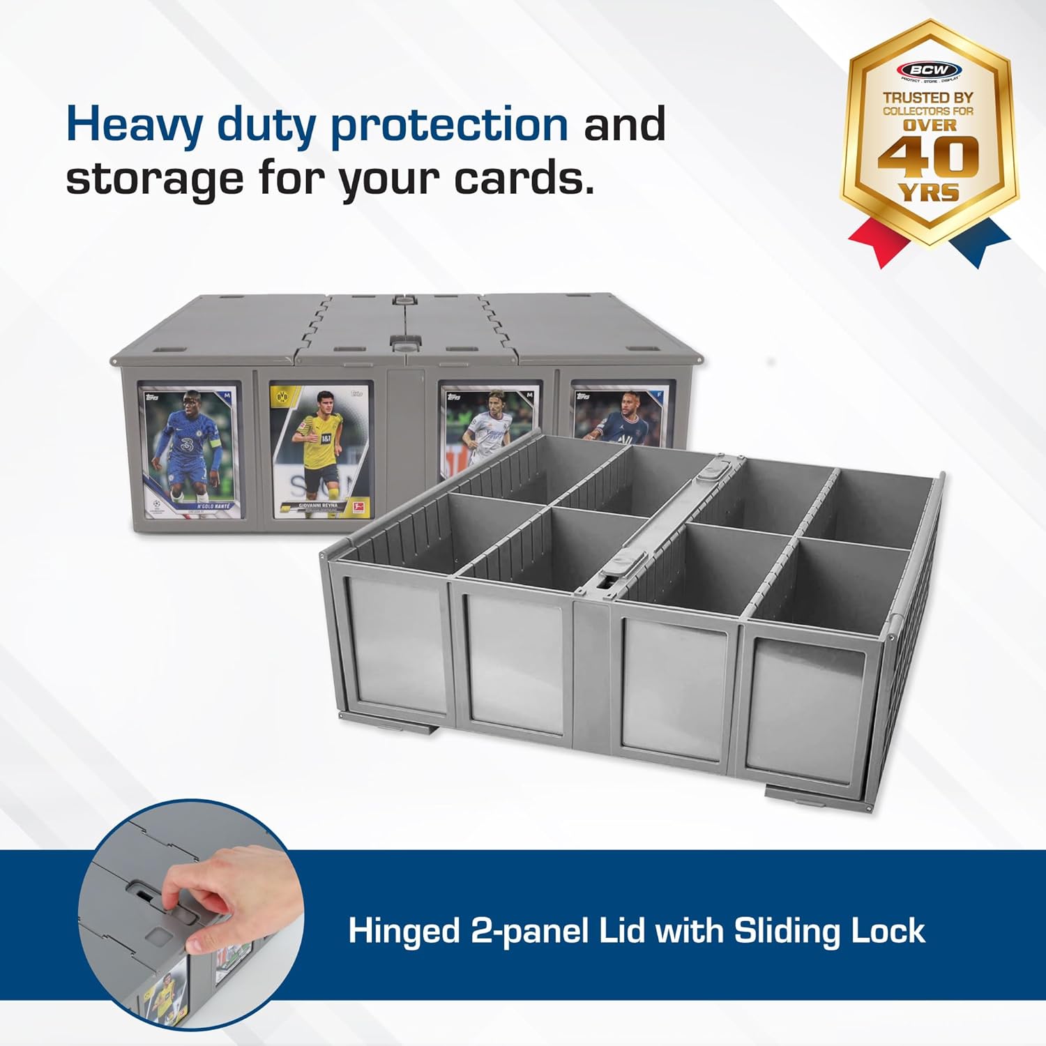 BCW Collectible Card Bin - Gray 3200 Card Storage