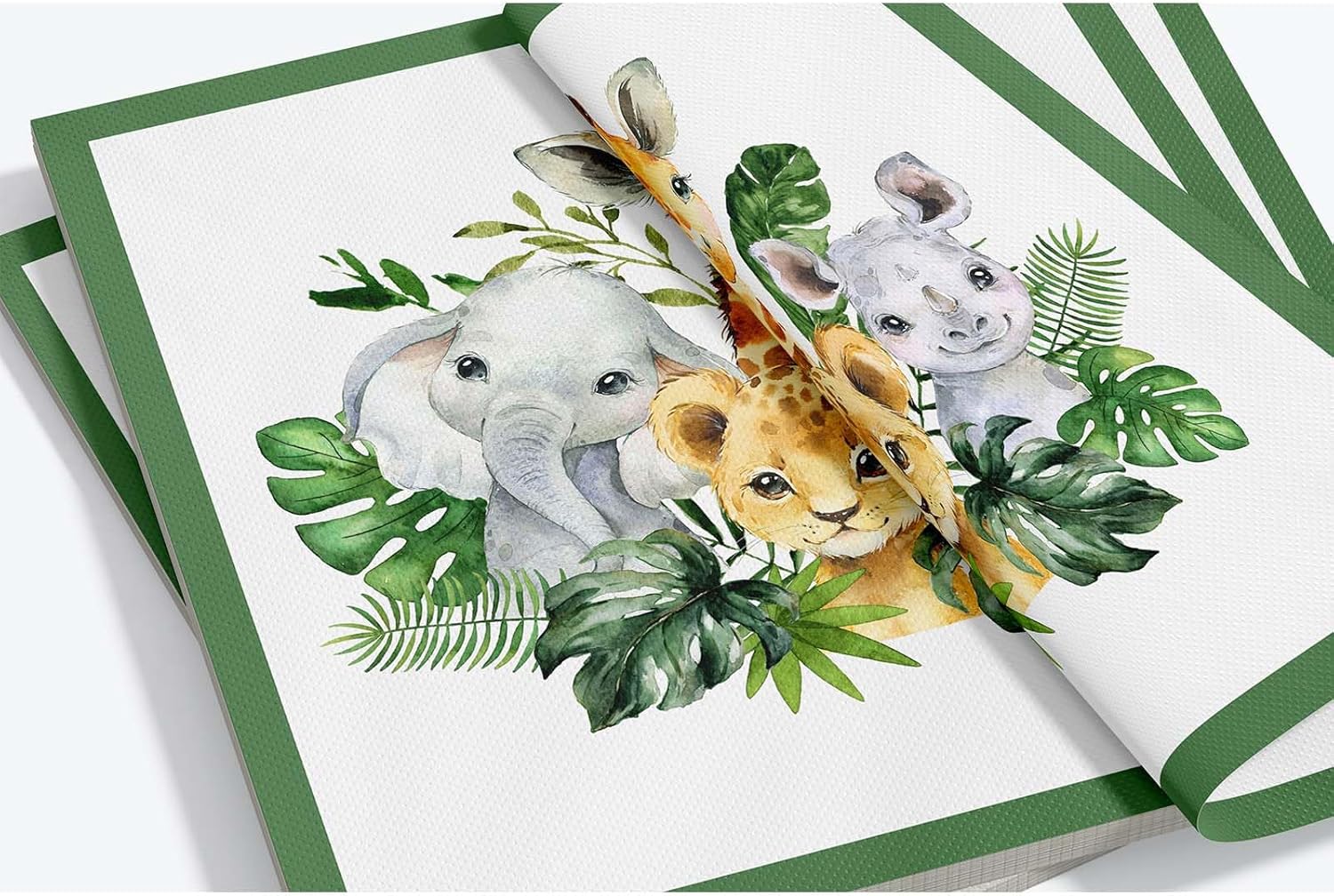Yuzioey 50 Pcs Safari Napkins Jungle Animals Disposable Tableware