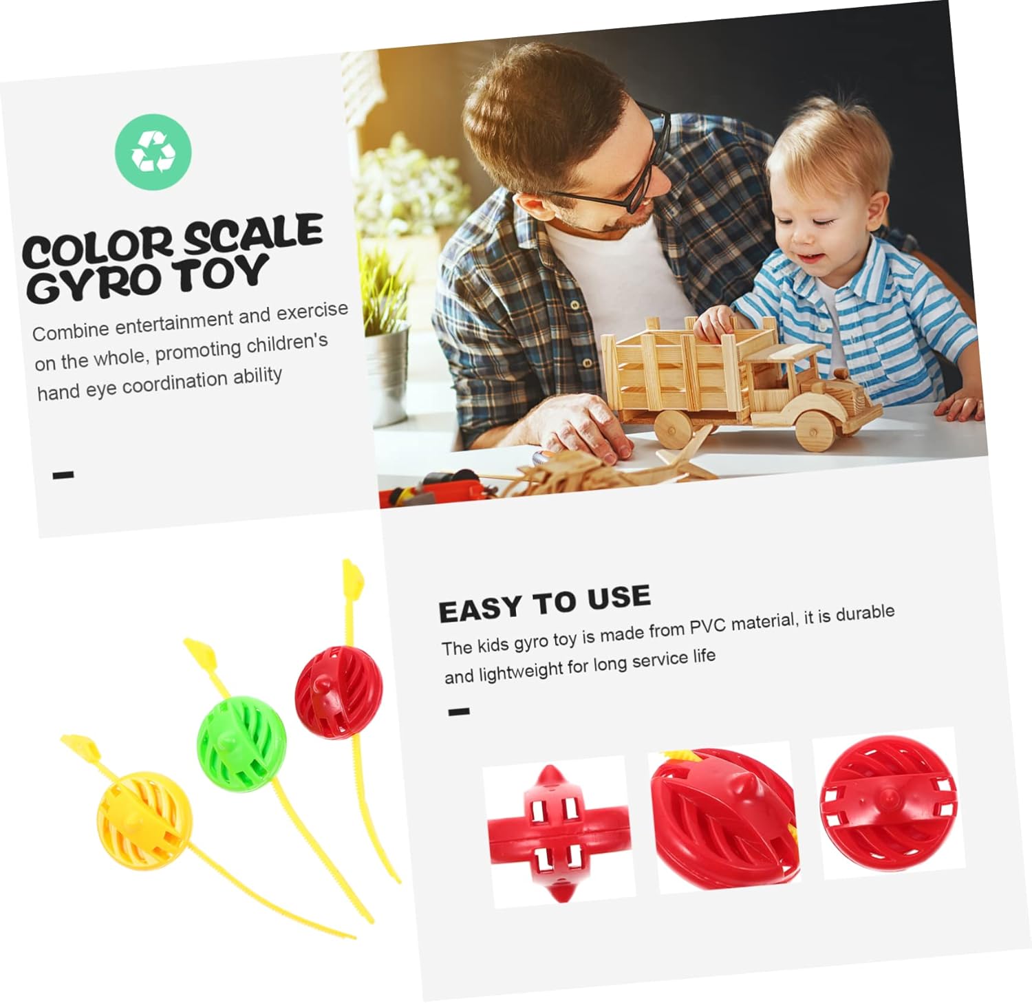 Vaguelly 15pcs Ruler Gyro Toys Educational Party Favors for Kids
