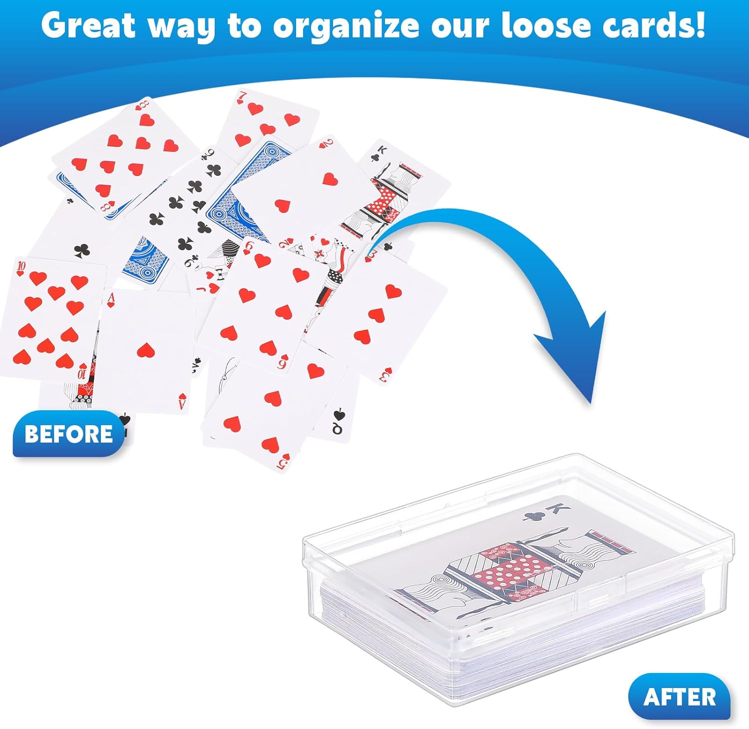 Vicenpal 100 Pcs Clear Plastic Card Deck Case