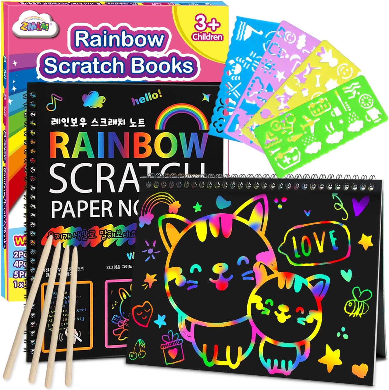 ZMLM Rainbow Art Craft Notebook Set for Kids