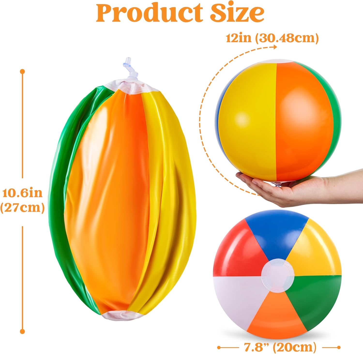 JOYIN Rainbow Beach Balls 12 Pack 12 Inch