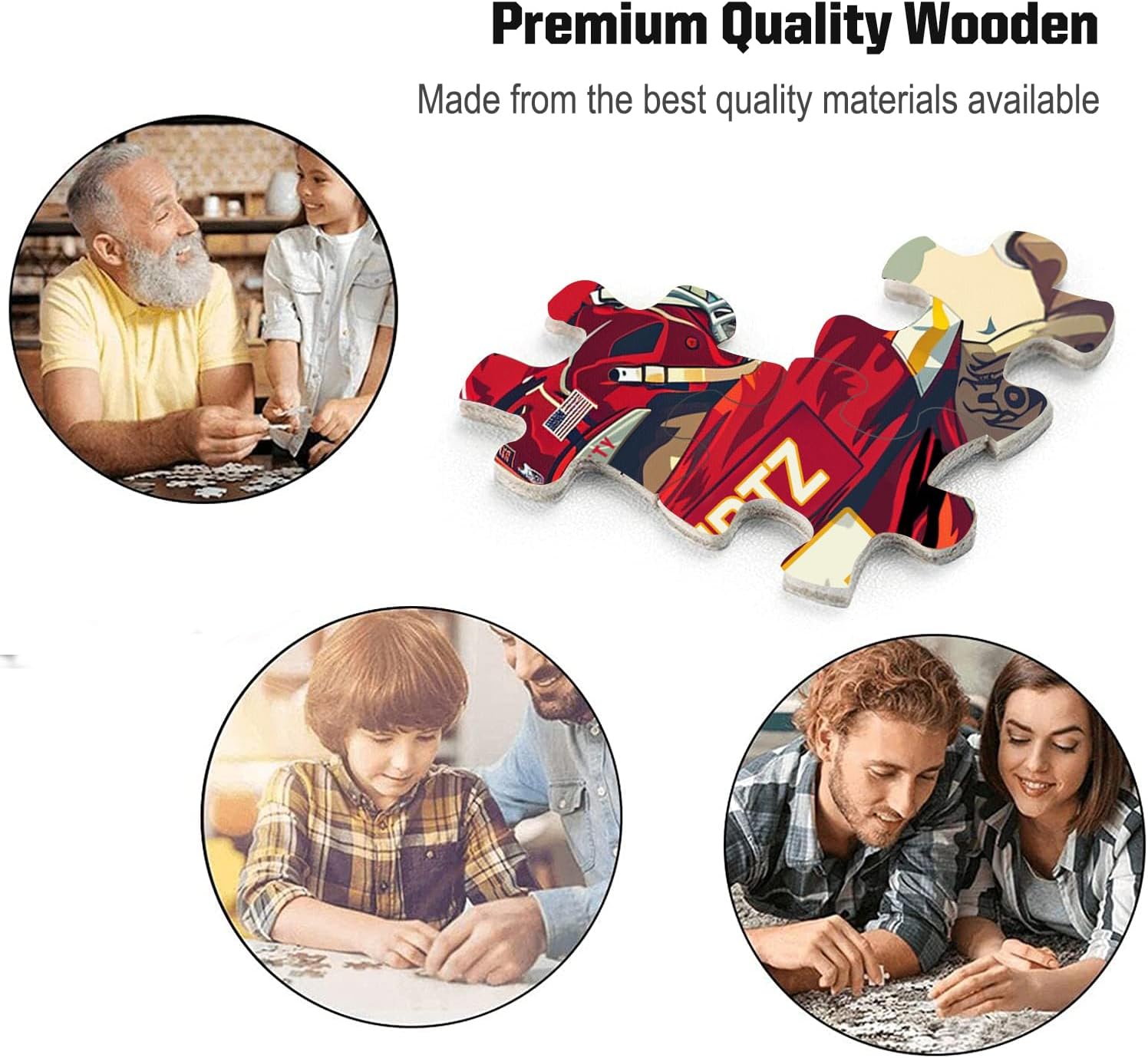 Becapeo Wooden Jigsaw Puzzles for Adults with Custom Name and Number