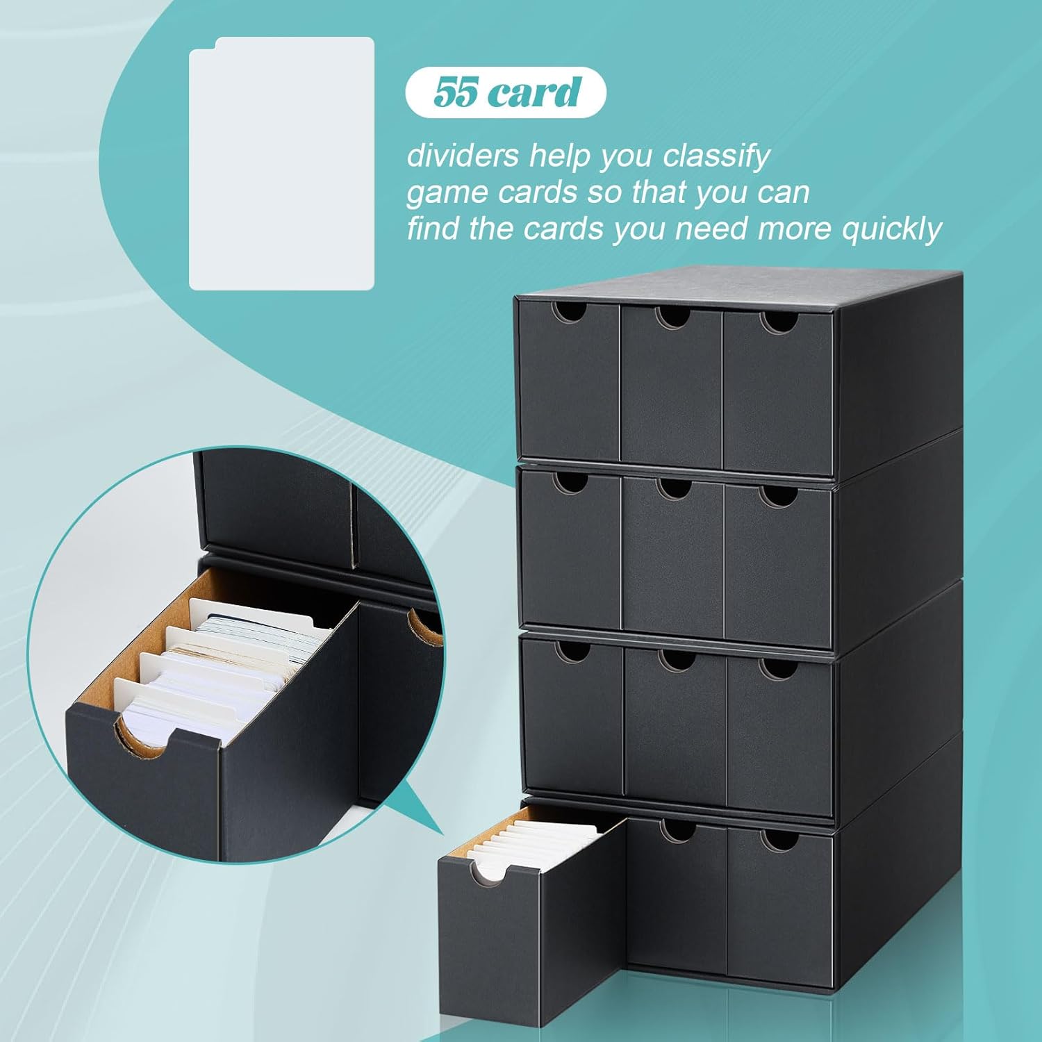 Cholemy 15000 Trading Cards Storage Box with 70 Dividers and Labels