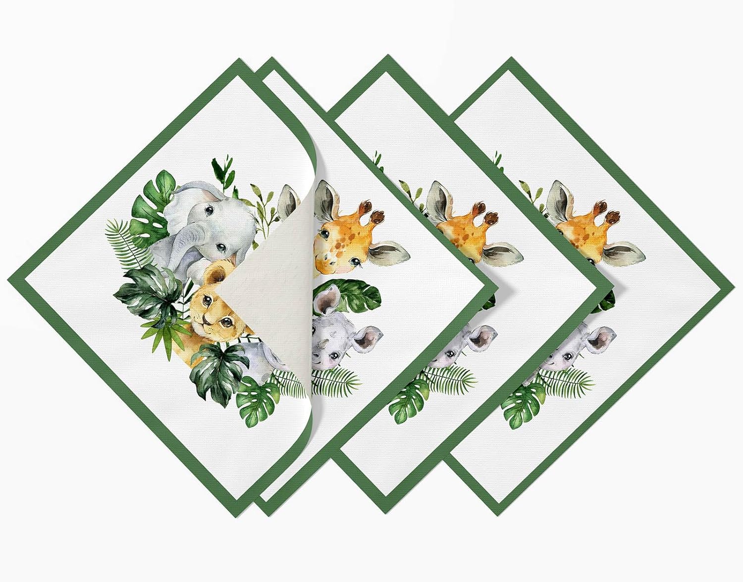 Yuzioey 50 Pcs Safari Napkins Jungle Animals Disposable Tableware