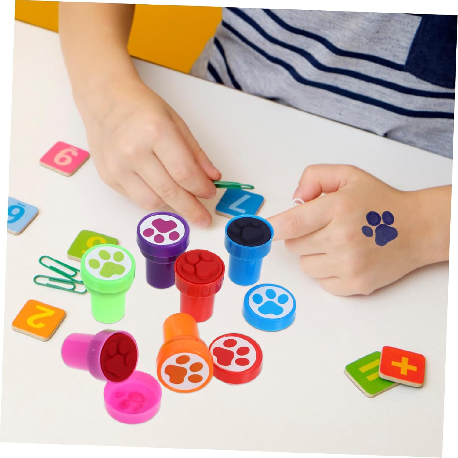 12pcs Paw Print Stamps for Kids Party Favors and Crafts