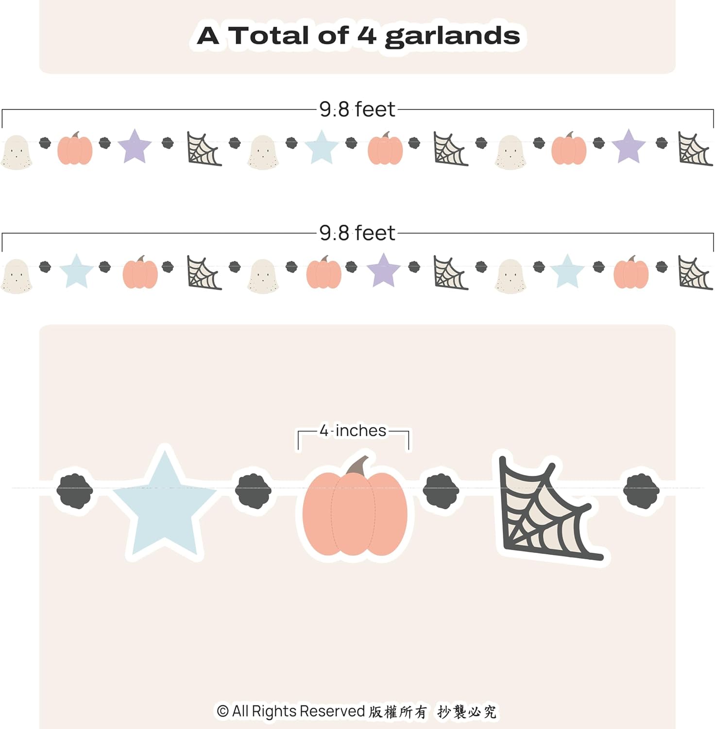Cheerland Pastel Halloween Garland Decorations
