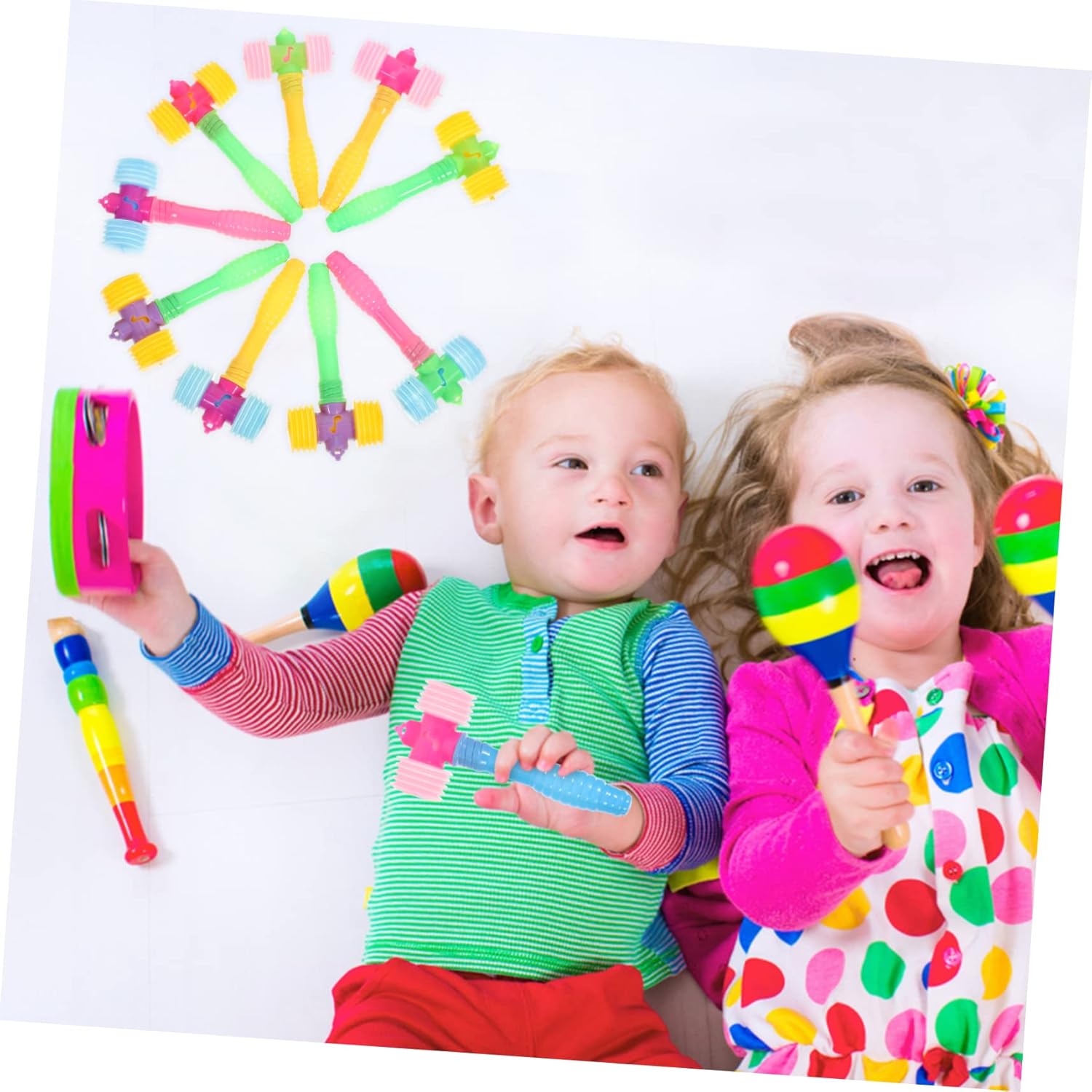 IMIKEYA 10pcs Squeaky Plastic Hammer Toys for Kids