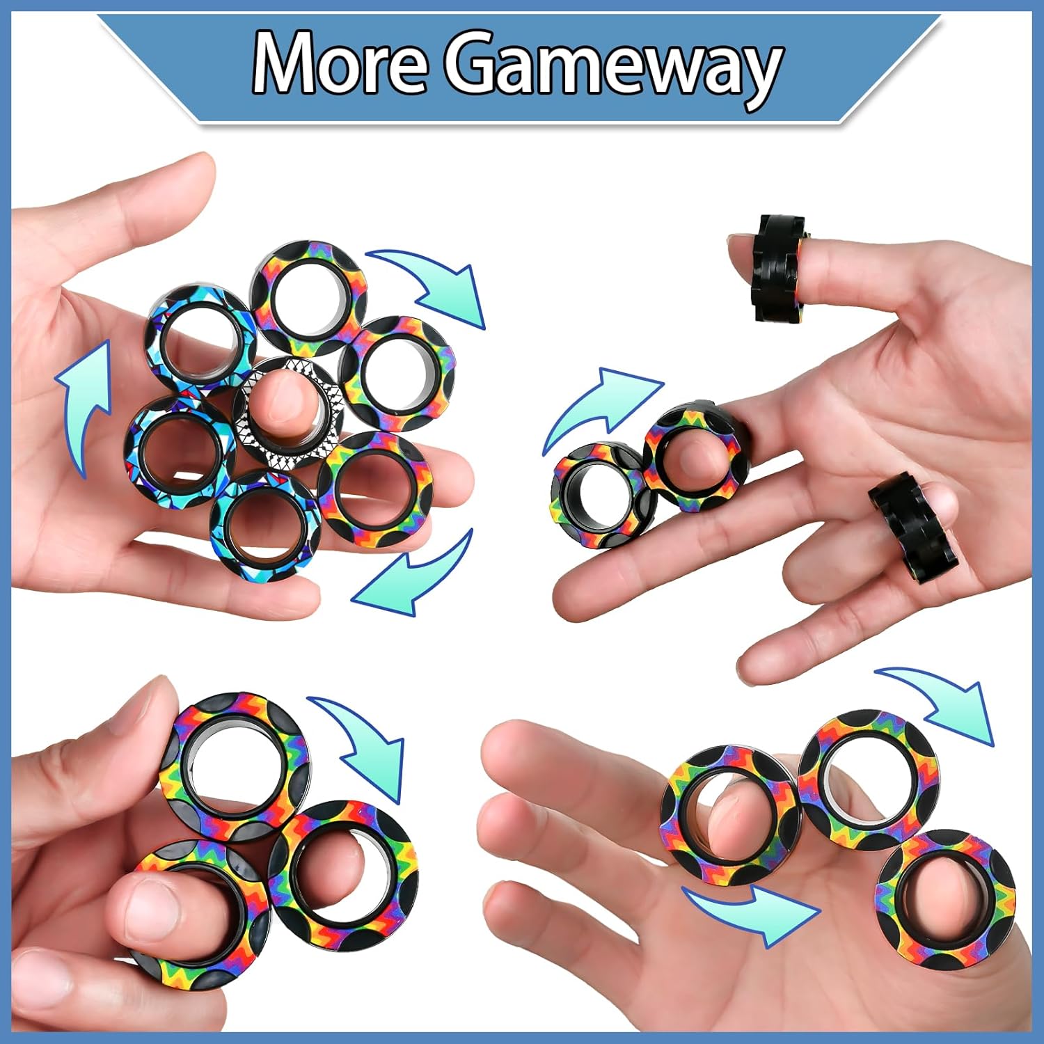 18PCS Magnetic Fidget Ring Set for Adults and Kids