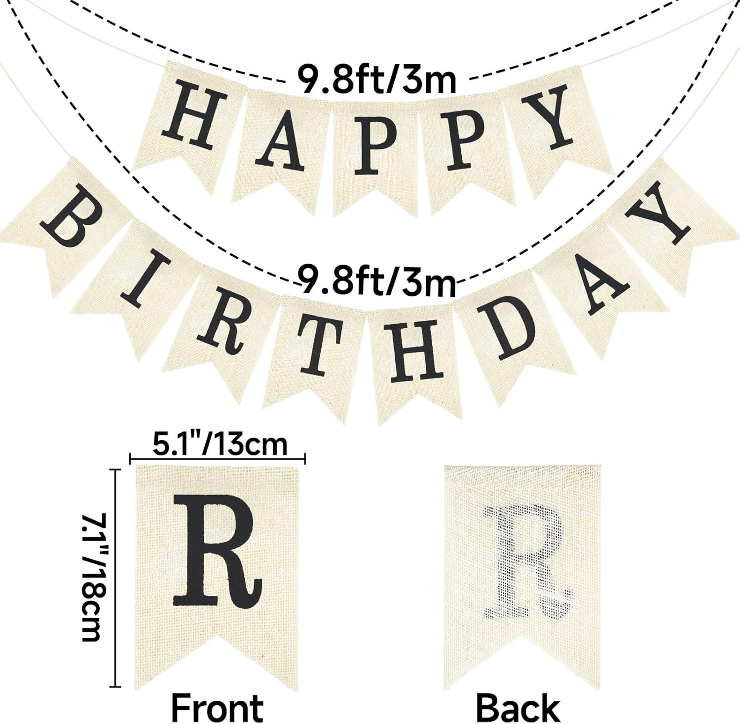 Anwyll Black Happy Birthday Banner Sign