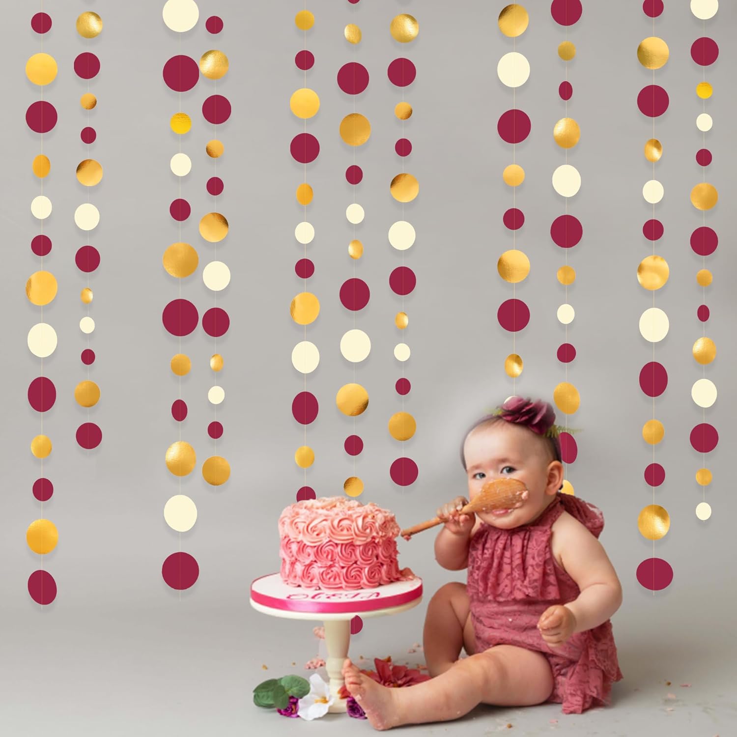 46 Ft Maroon Gold Party Garland Decorations