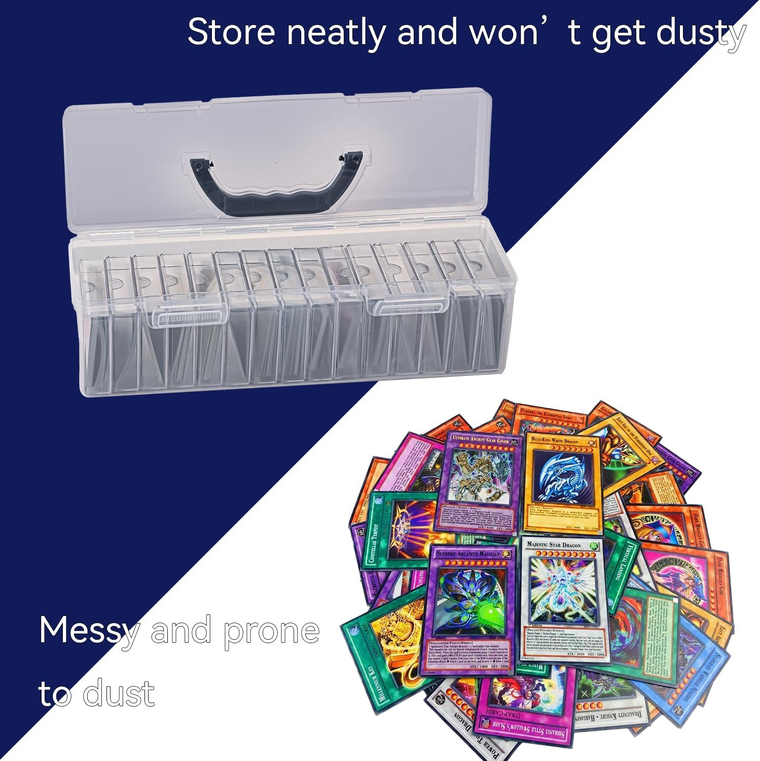 JEPISADI Trading Card Storage Box with 18 Independent Compartments