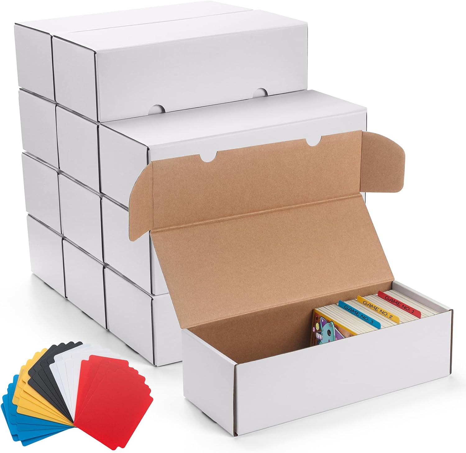 12 Pack Trading Card Storage Boxes with Dividers