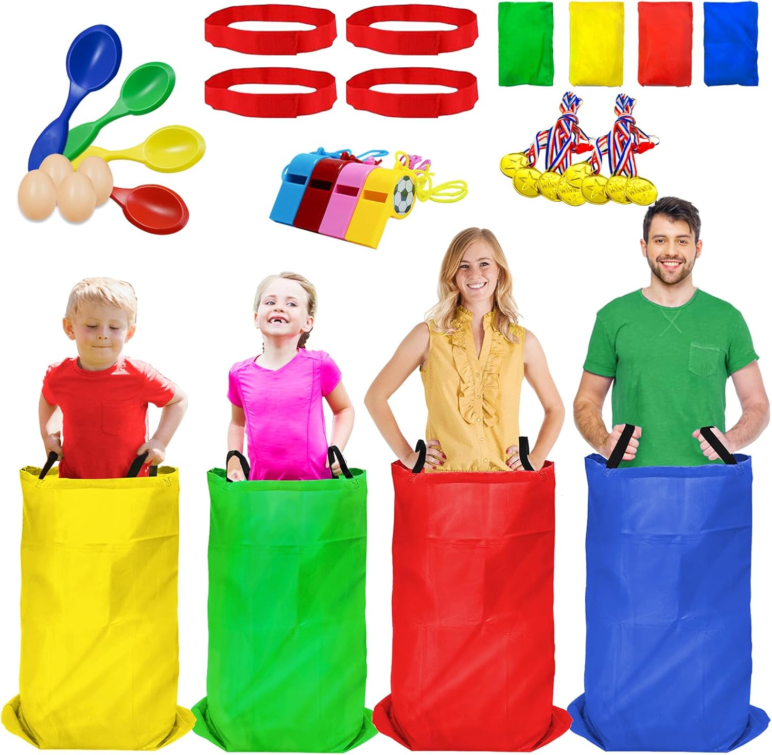 Potato Sack Race Bags - 32PCS Outdoor Games Set for Adults Kids