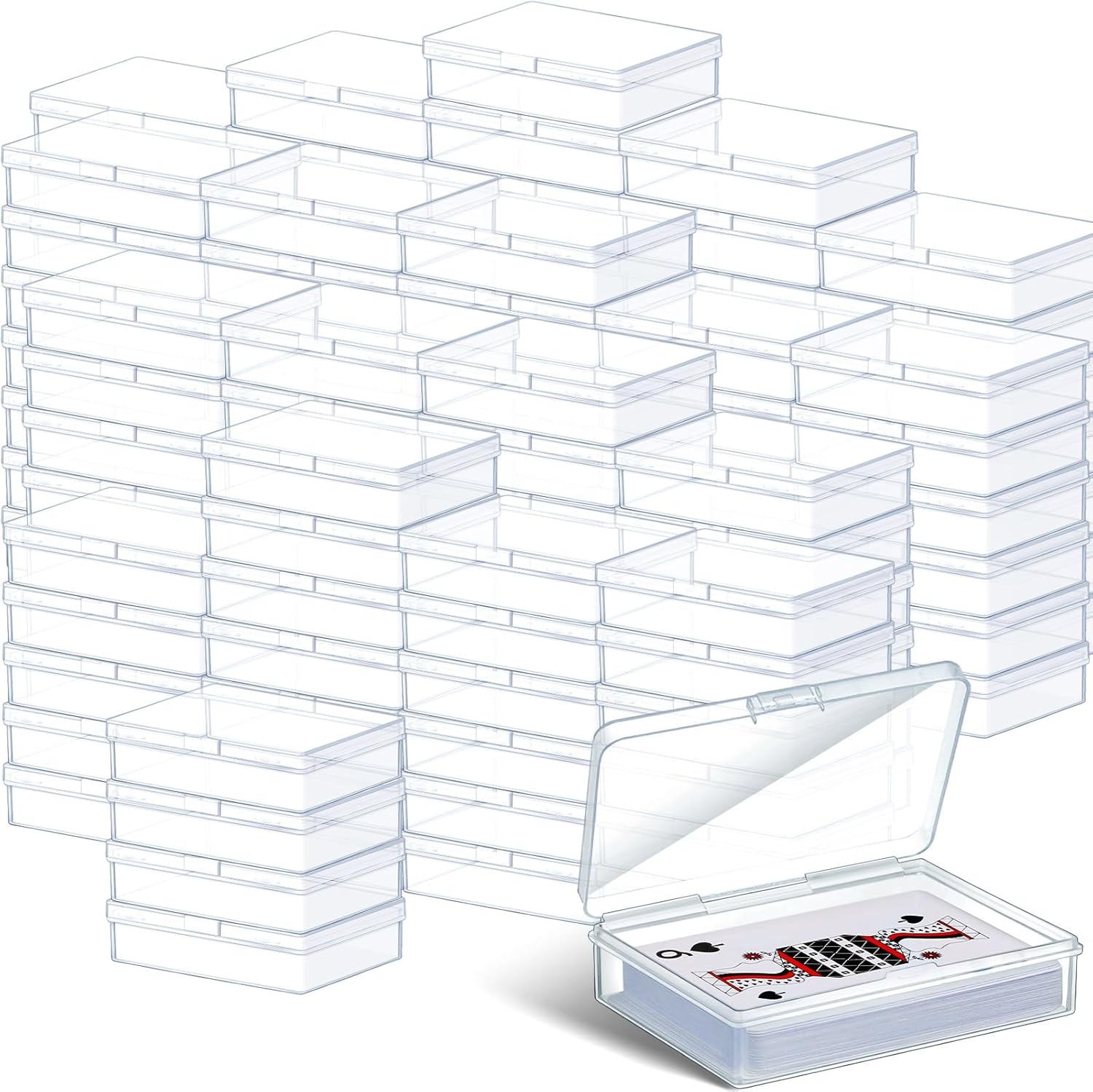 Vicenpal 100 Pcs Clear Plastic Card Deck Case