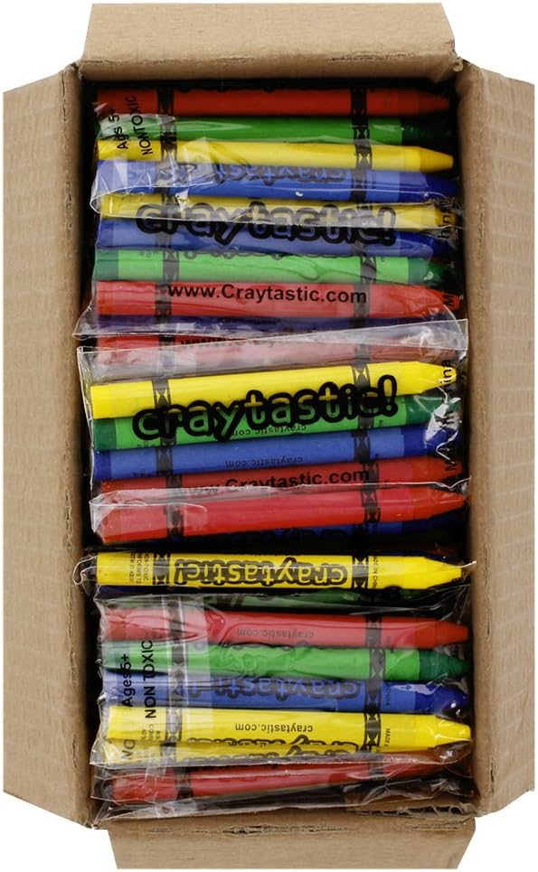 25 Bulk Crayon Packs - 100 Count Non-Toxic Crayons for Kids
