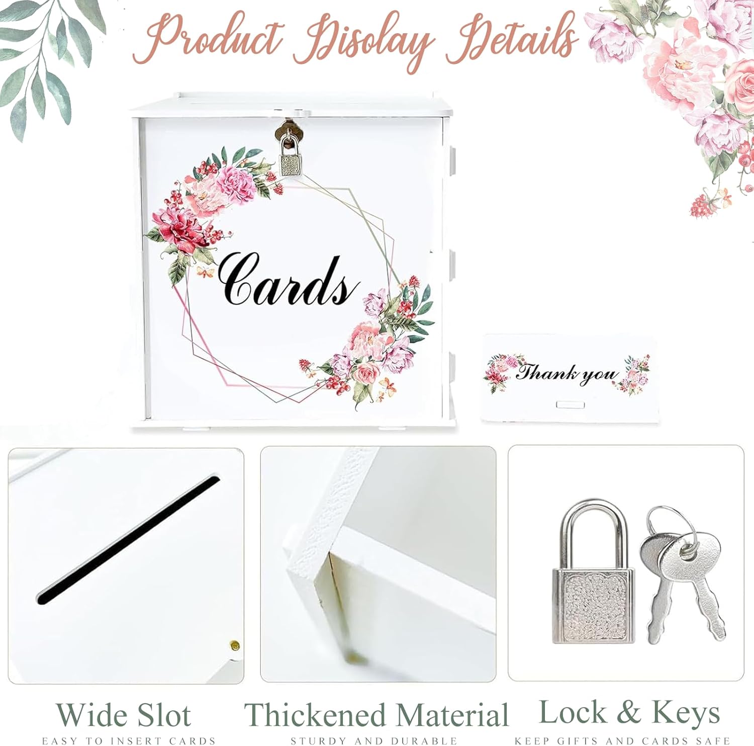 White Wedding Card Box with Lock for Events