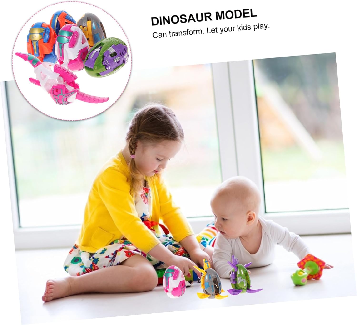 6Pcs Dinosaur Deformation Egg Fun Transforming Models for Educational Play