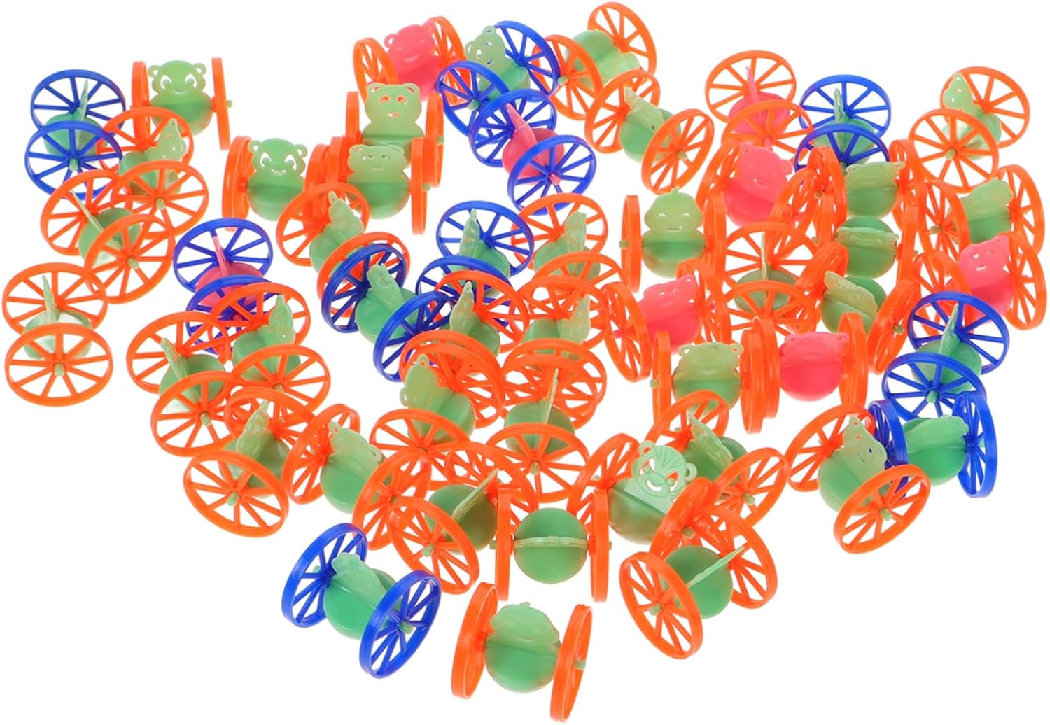 SUPVOX 50PCS Mini Wheeled Tumbler Toy Set for Adults and Kids