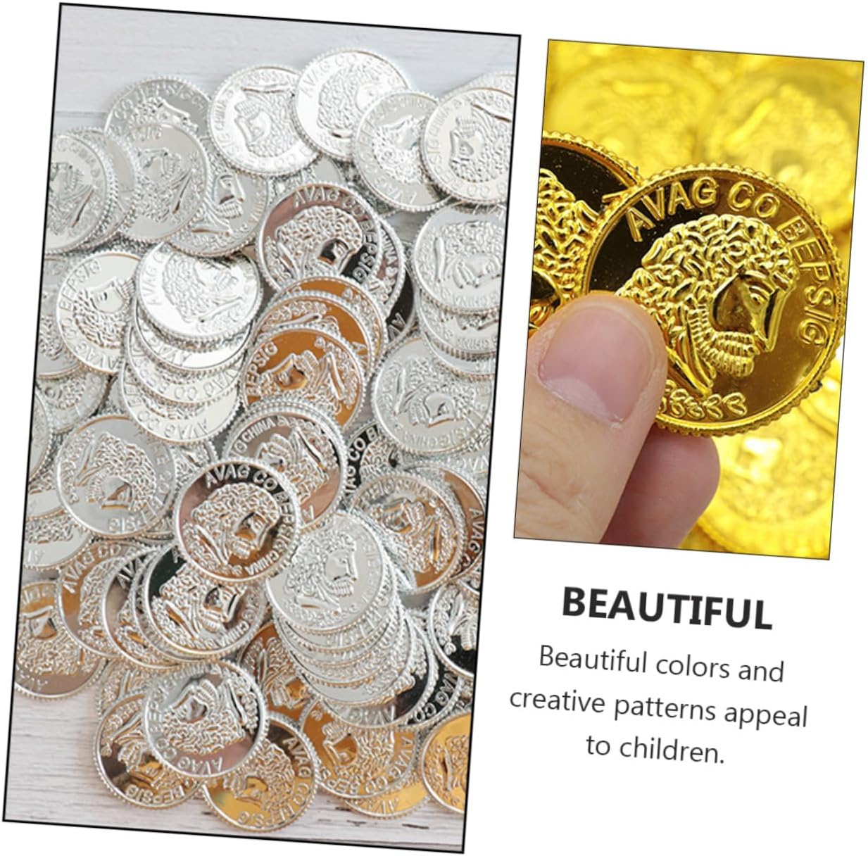 Abaodam Assorted Plastic Pirate Coins for Parties