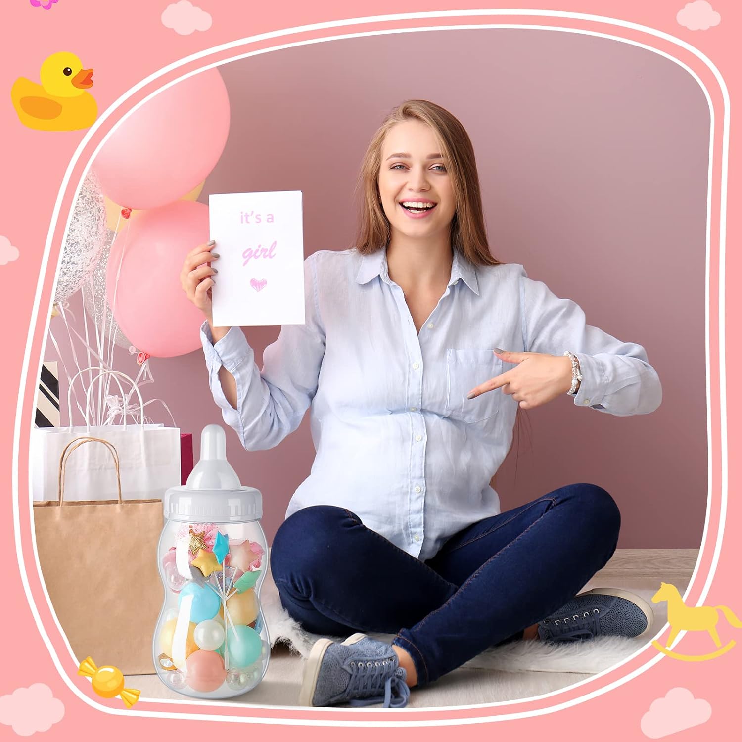 Tessco 2 Pcs 13 Inch Large Baby Bottles for Baby Showers