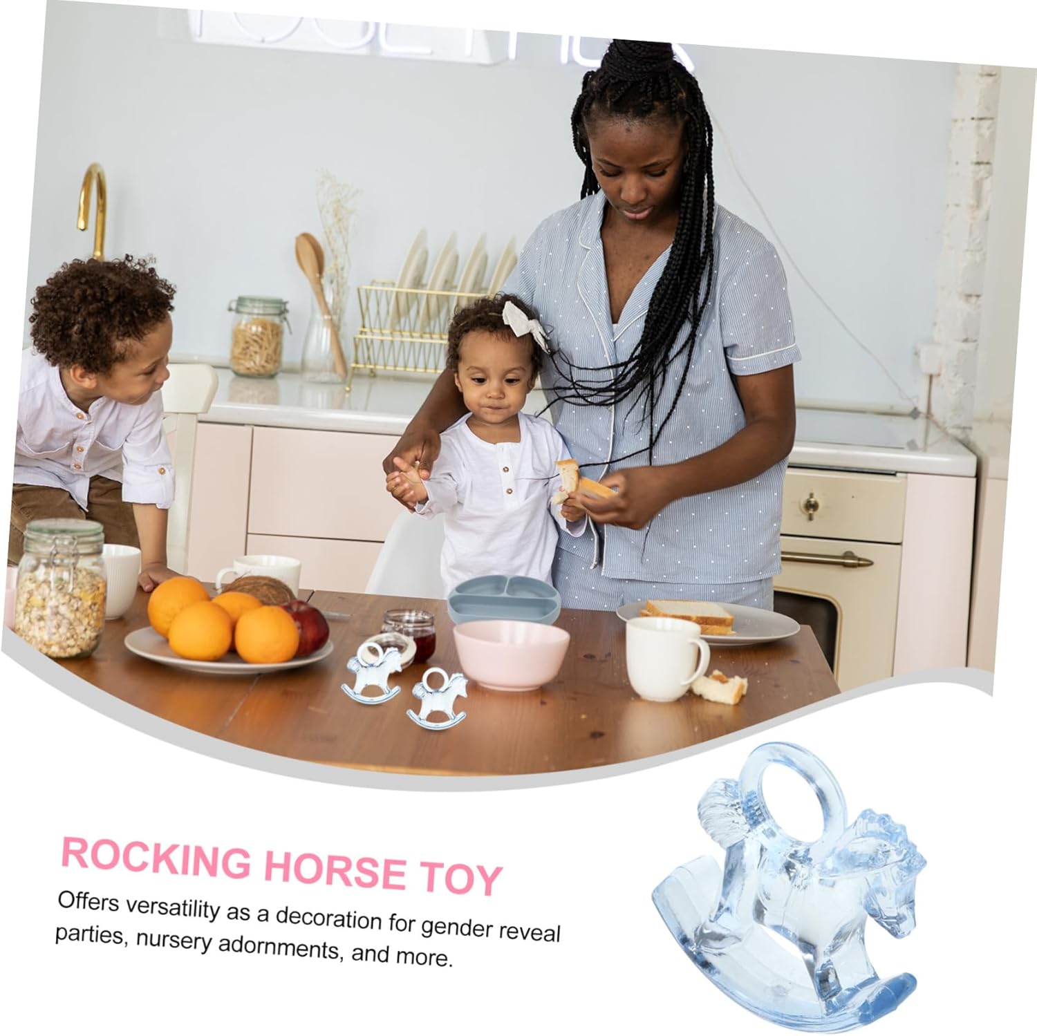 48pcs Acrylic Rocking Horse Decorations for Boys Girls