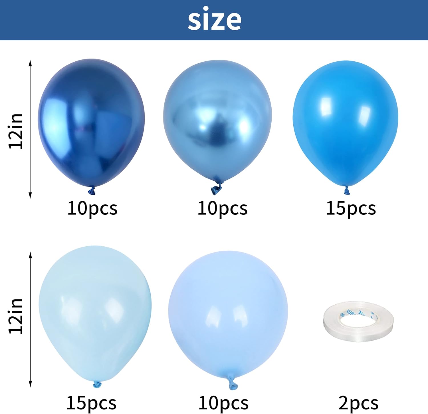 Togvu 60 Pack 12 Inch Metallic Balloons