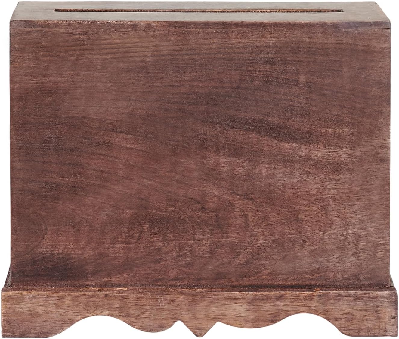 Wedding Card Box with Slit and Lock - Walnut
