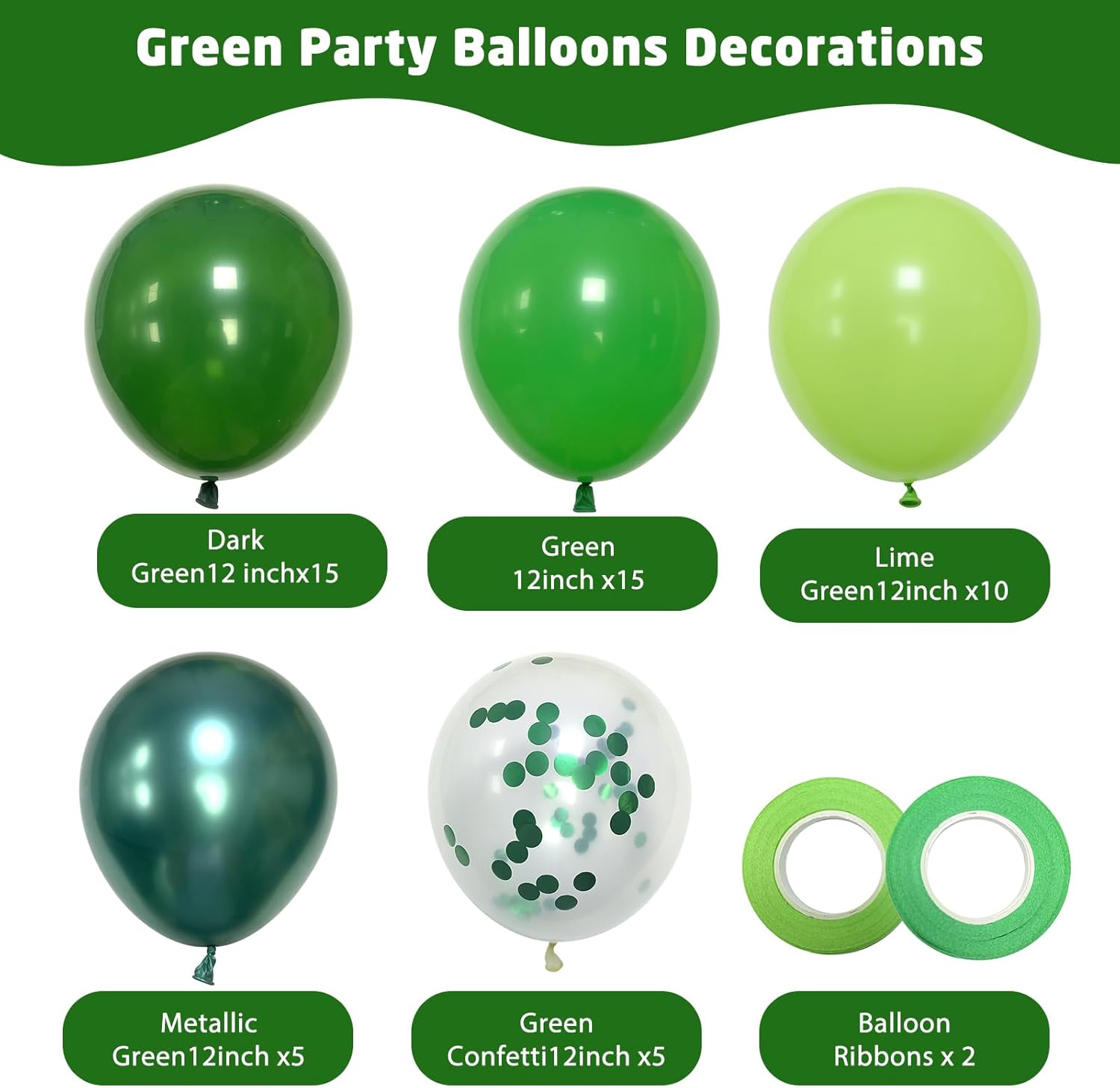 Green Balloons 50pcs 12 Inch Party Decorations