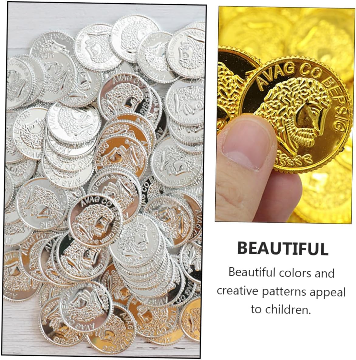 Toyvian Pirate Coins Plastic Treasure Decor