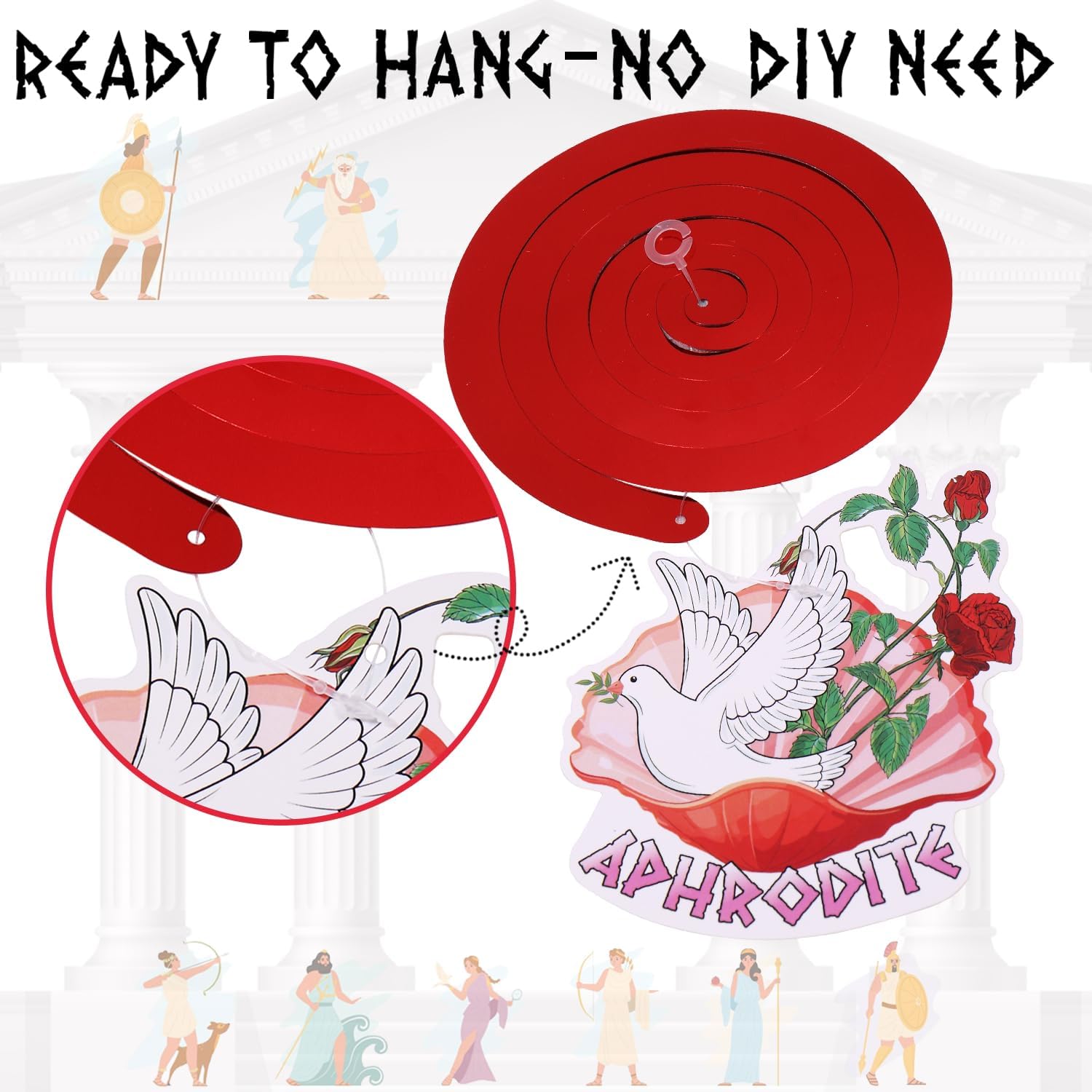 Greek Mythology Hanging Swirls Decor 30pcs Pre-Assembled