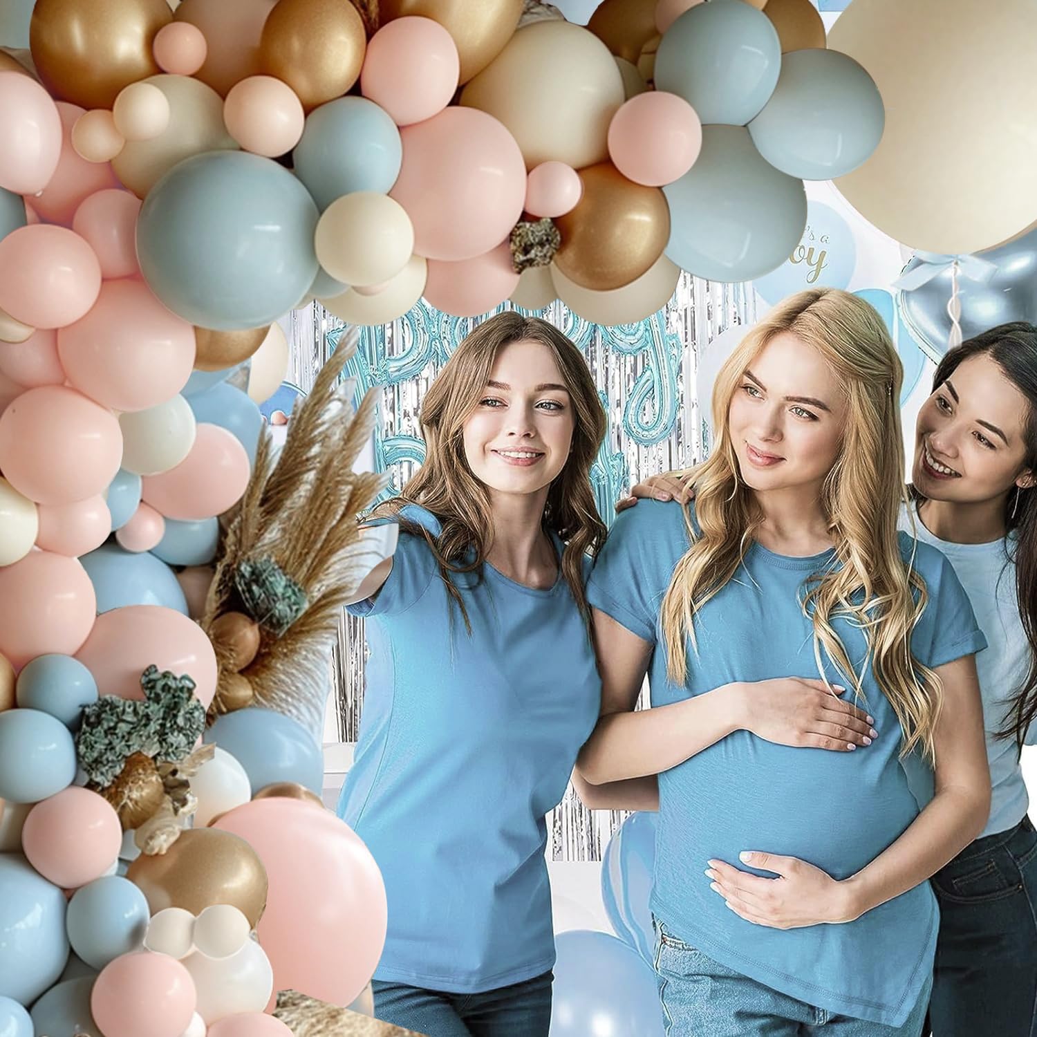 Gender Reveal Balloon Arch Kit with 144PCS Balloons