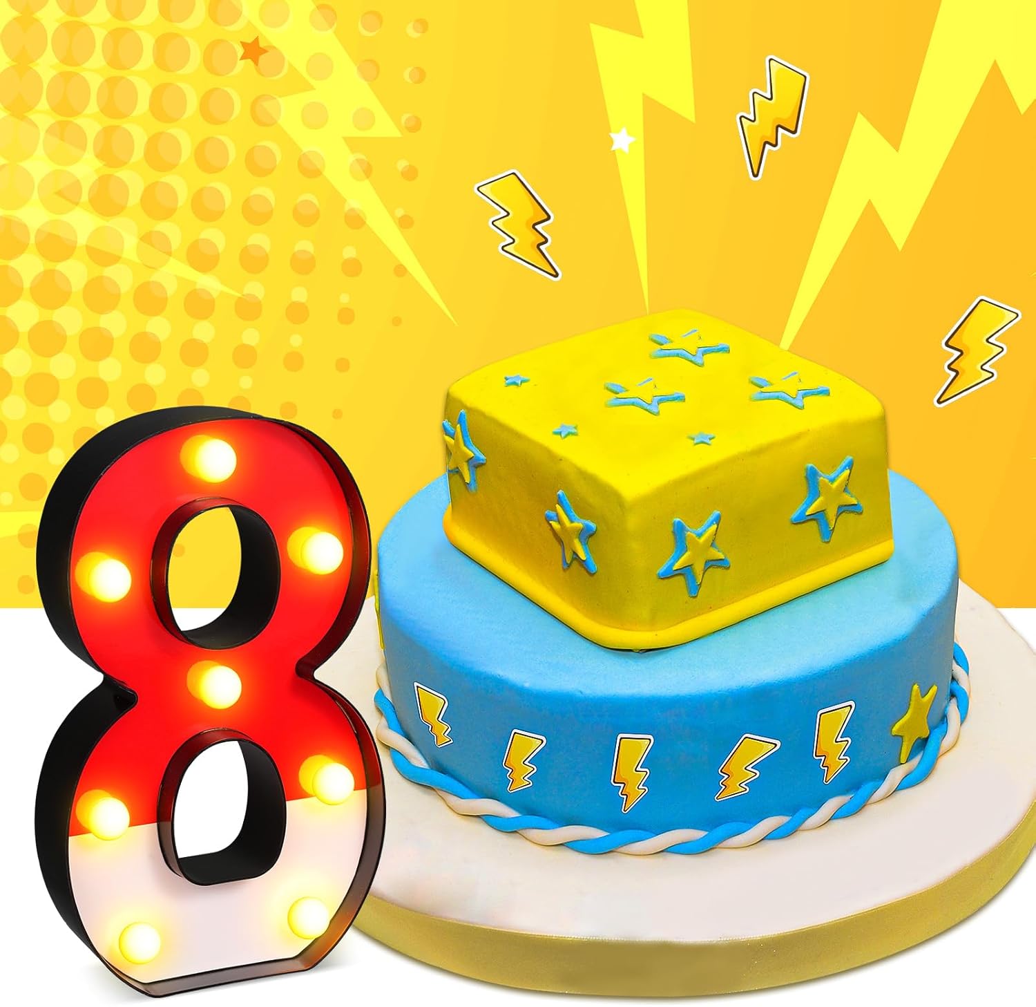 Mudder LED Cartoon Glowing Numbers Party Decorations
