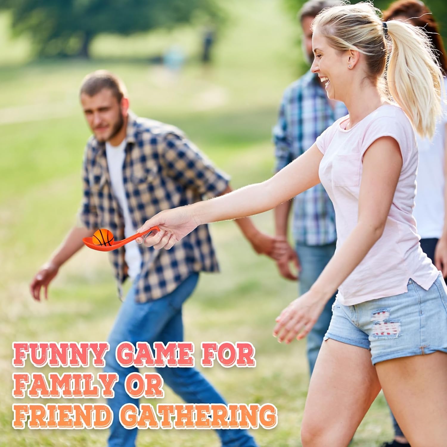 12 Pack Basketball Spoon Relay Race Game Set for Kids Adults