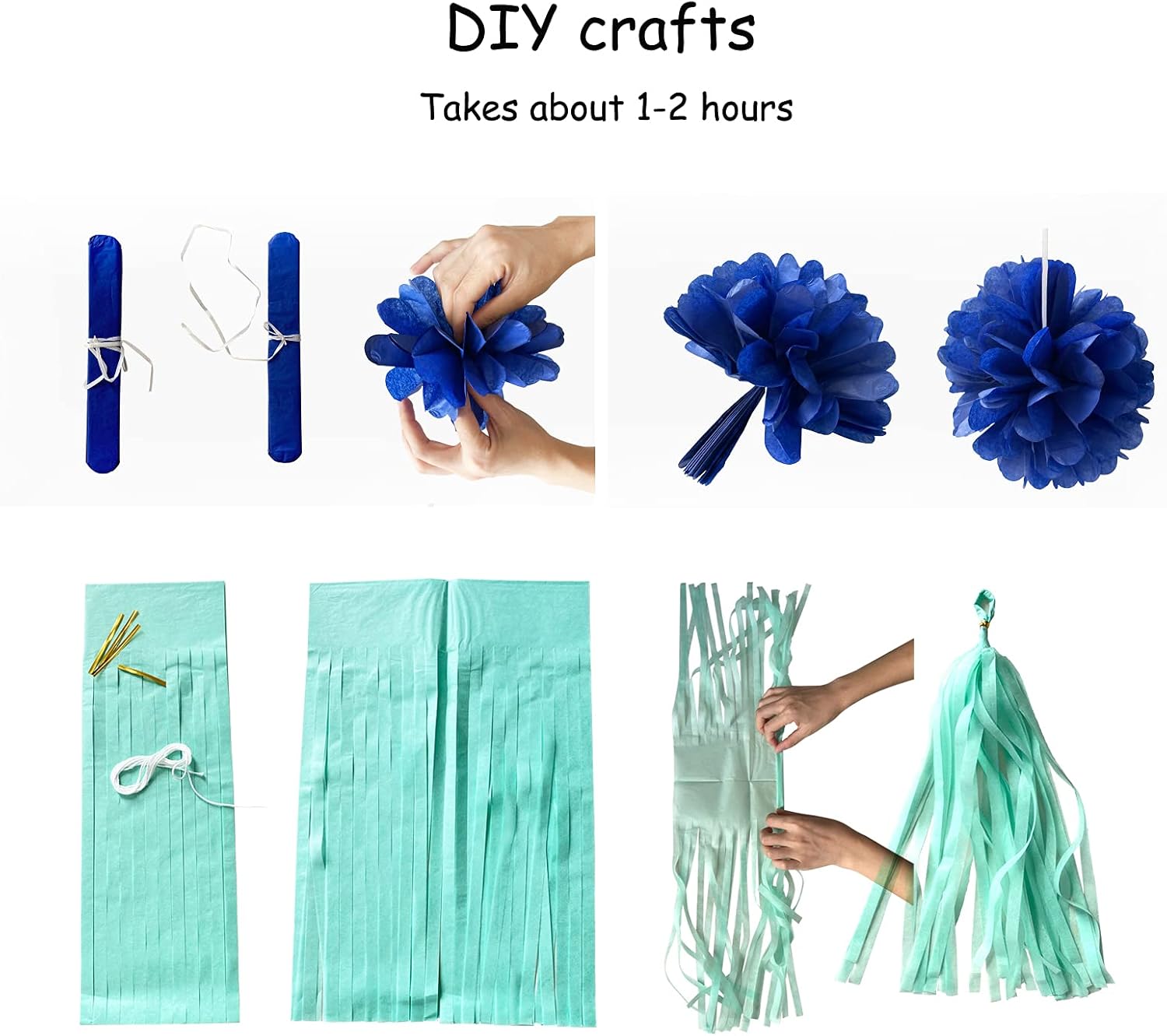 Navy Blue White Gold Party Decoration Kit 23pcs